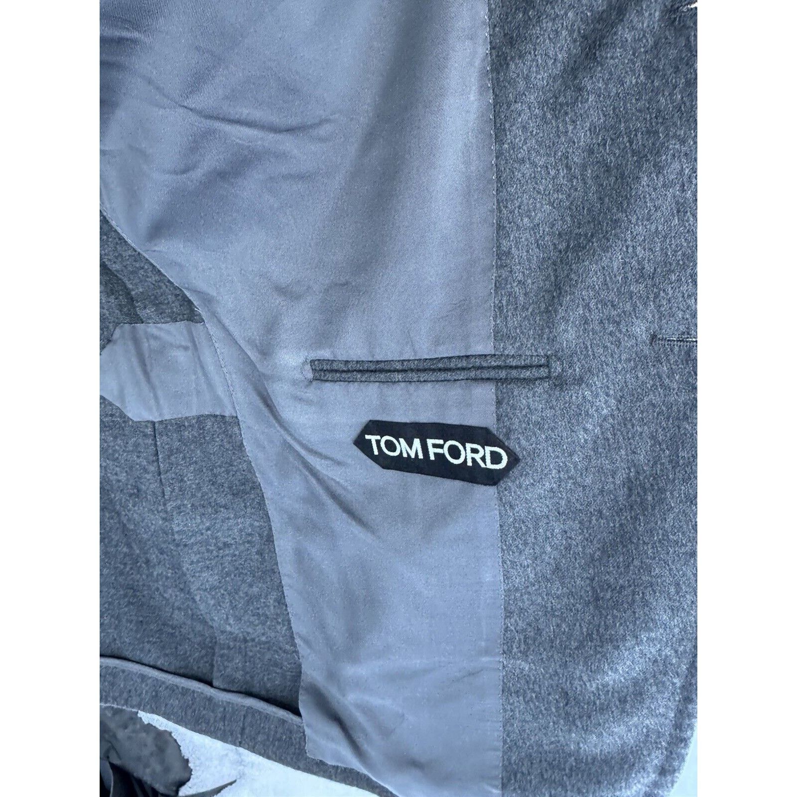 Tom Ford Tom Ford PeakLapel Cashmere GrayFlannel Shelton Jacket 56/46 Size 46L - 7 Thumbnail