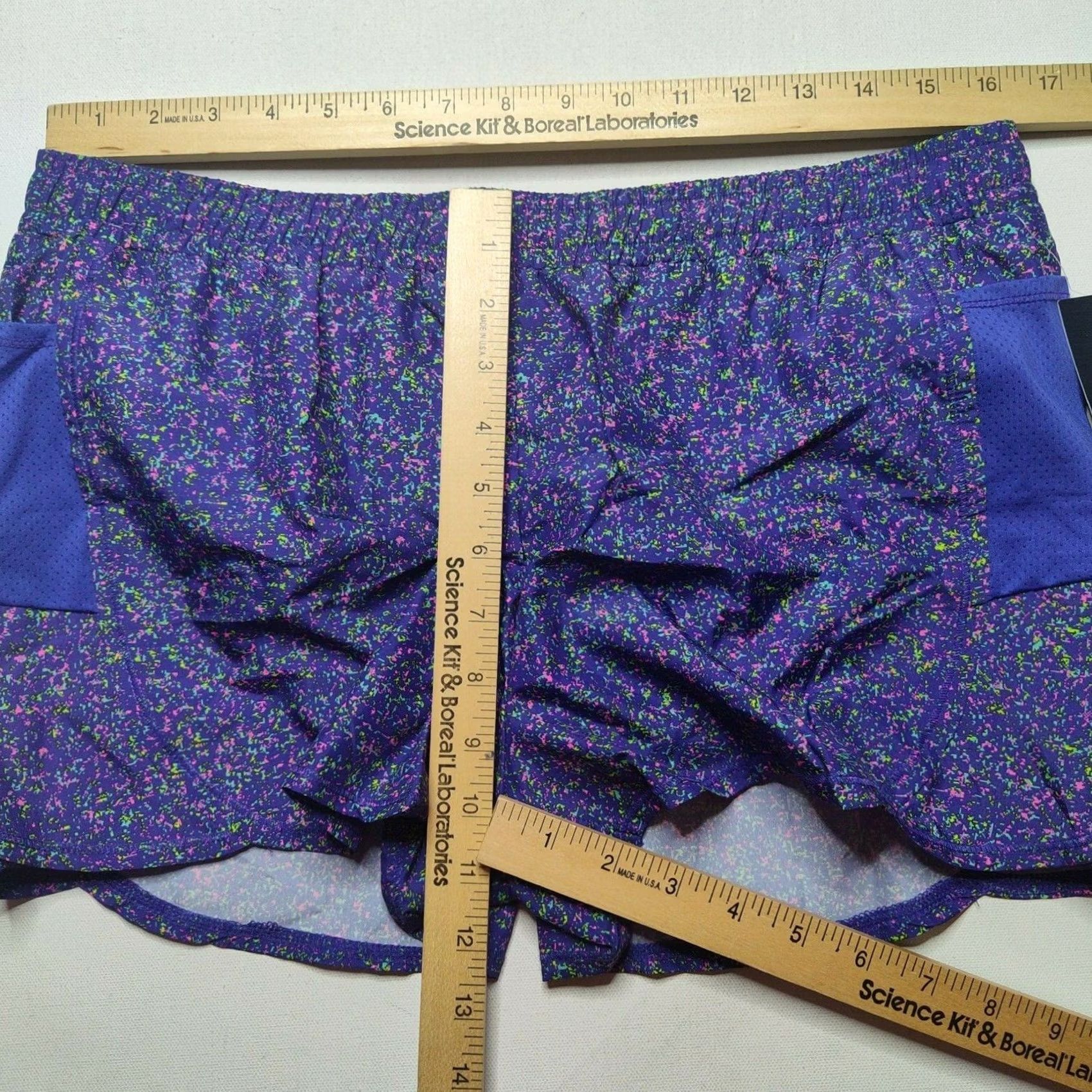 Vintage Xersion Juniors Plus Large Purple Texture Lined Quick-Dri Athletic Shorts NEW Size 36" / US 14 / IT 50 - 4 Thumbnail