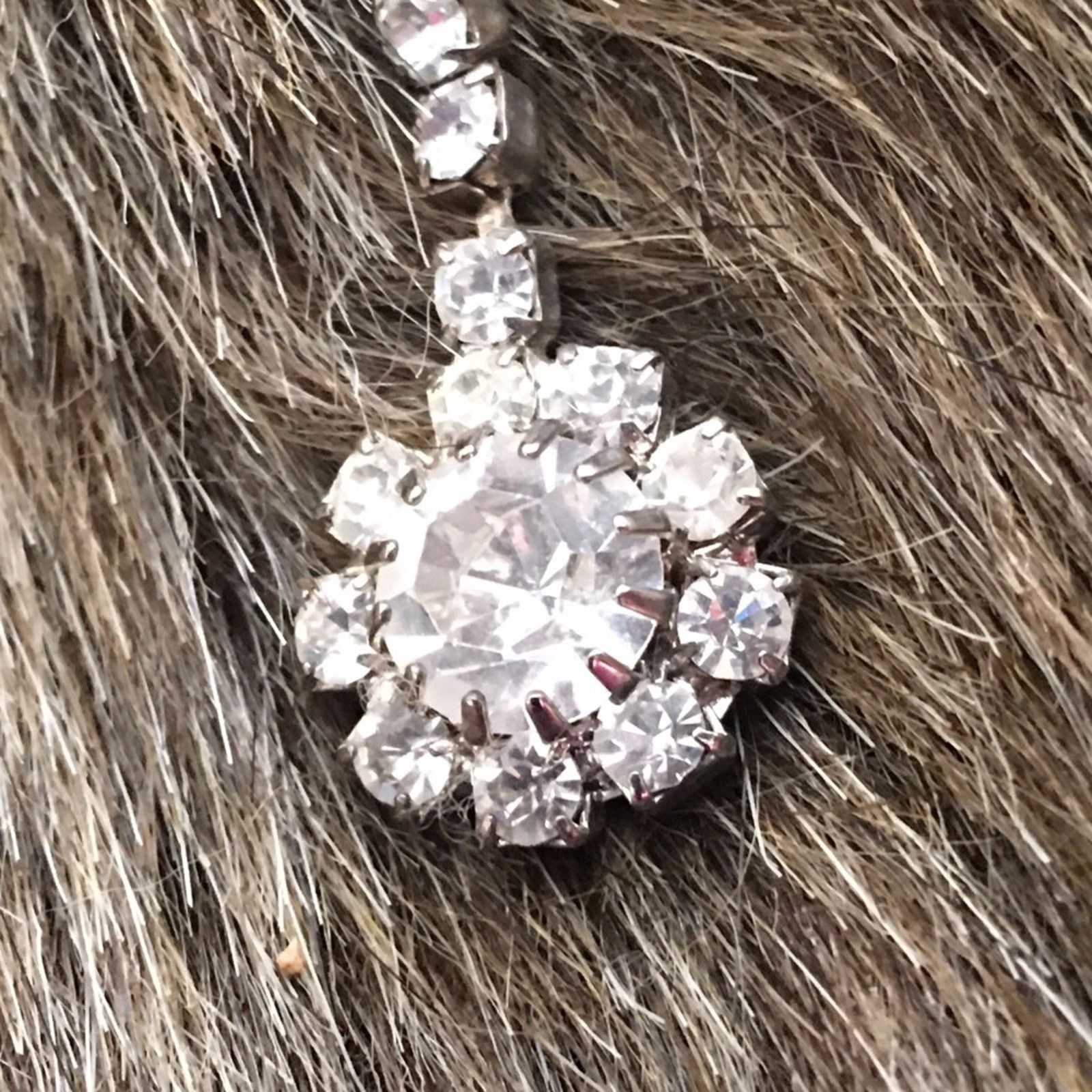 Vintage Vintage clear rhinestone dangle pierced earrings Size ONE SIZE - 3 Thumbnail
