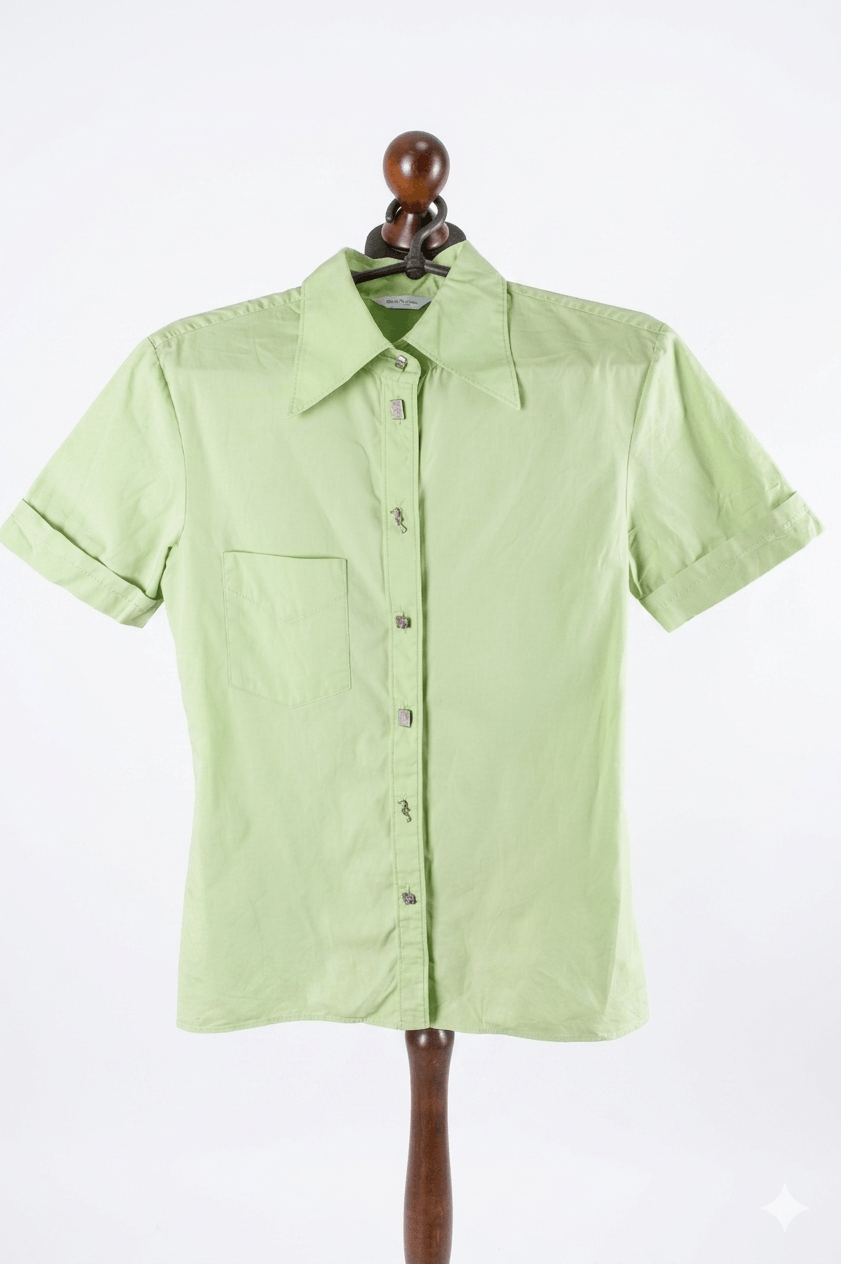 Paul Smith Women's Paul Smith Short Sleeve Light Green Shirt Size S Size S / US 4 / IT 40 - 1 Thumbnail