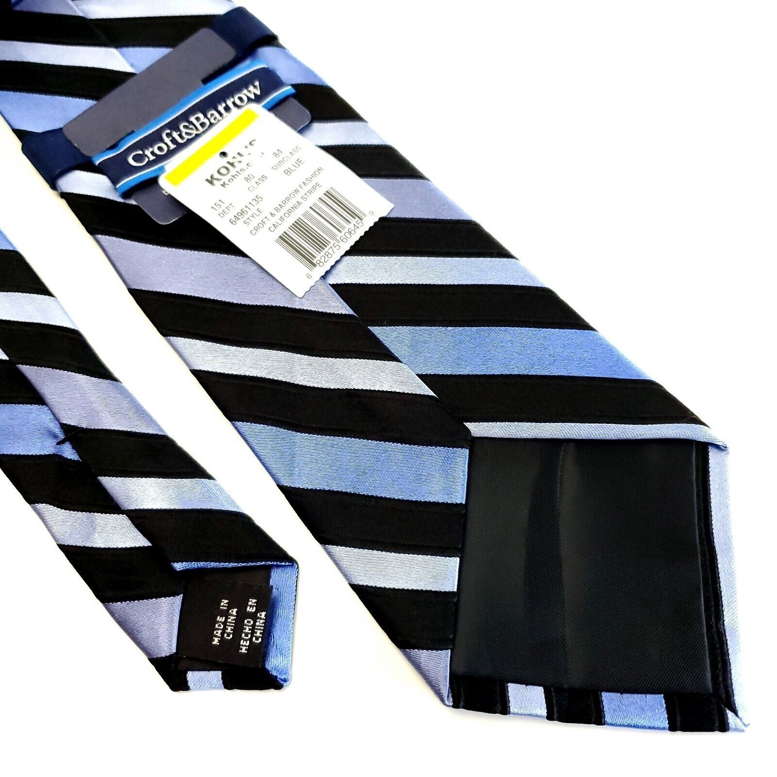 Croft & Barrow NEW Croft & Barrow Woven Blue Striped Silk Tie Size ONE SIZE - 5 Thumbnail