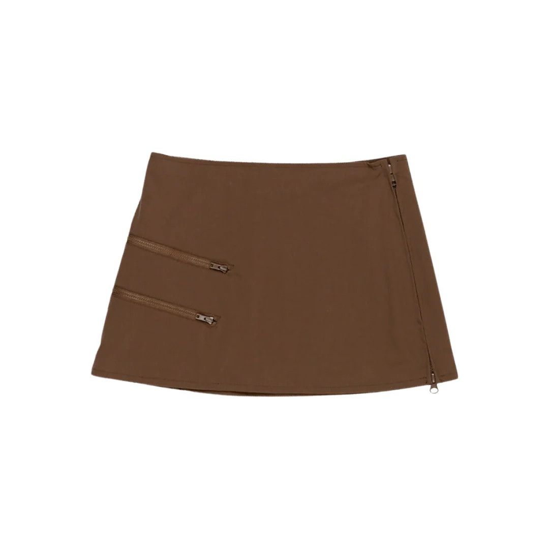 image of Entire Studios O1Mle0524 Pocket Mini Skirt In Brown, Women's (Size 30)