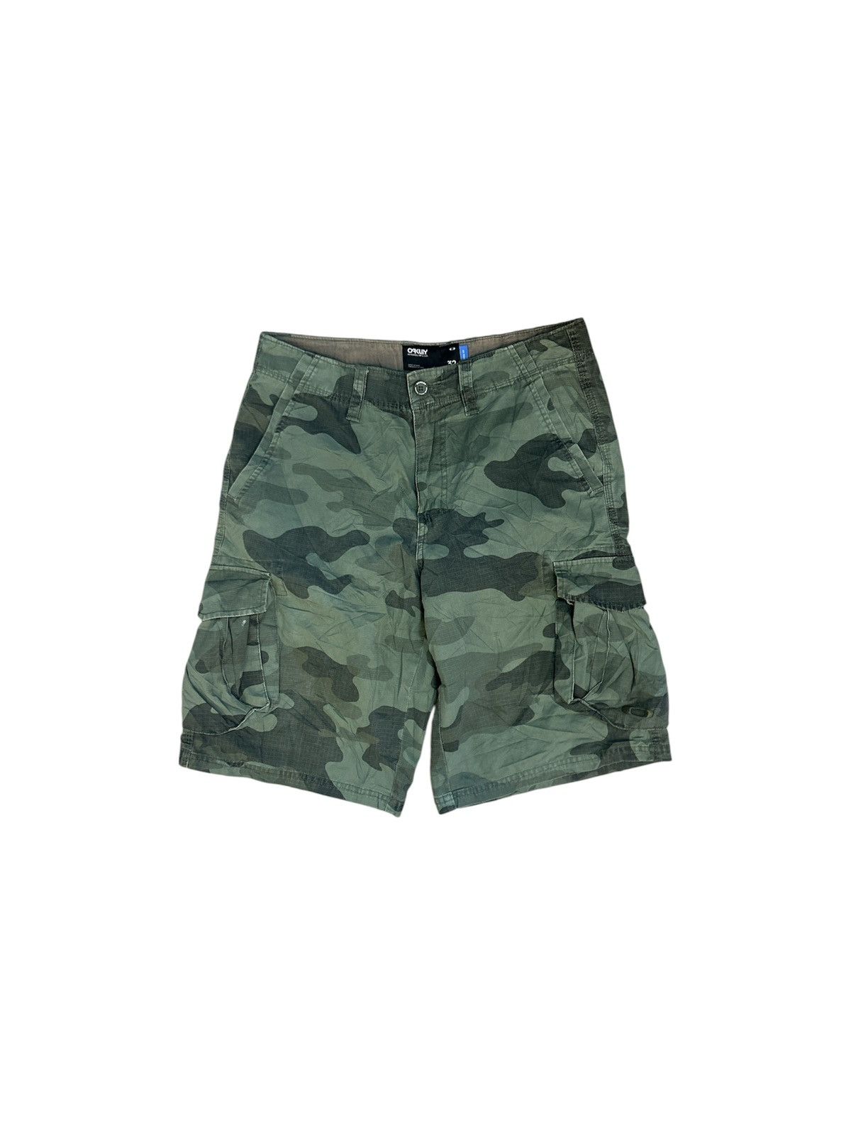 Oakley 💥VINTAGE Oakley Ripstop Camo Cargo Shorts Size US 32 / EU 48 - 1 Thumbnail