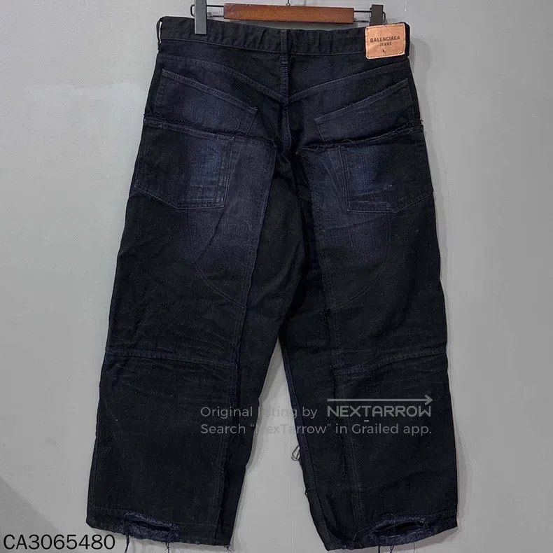Balenciaga Balenciaga size S Distressed Deep Blue Lumberjack Denim Pa Size US 27 - 2 Thumbnail