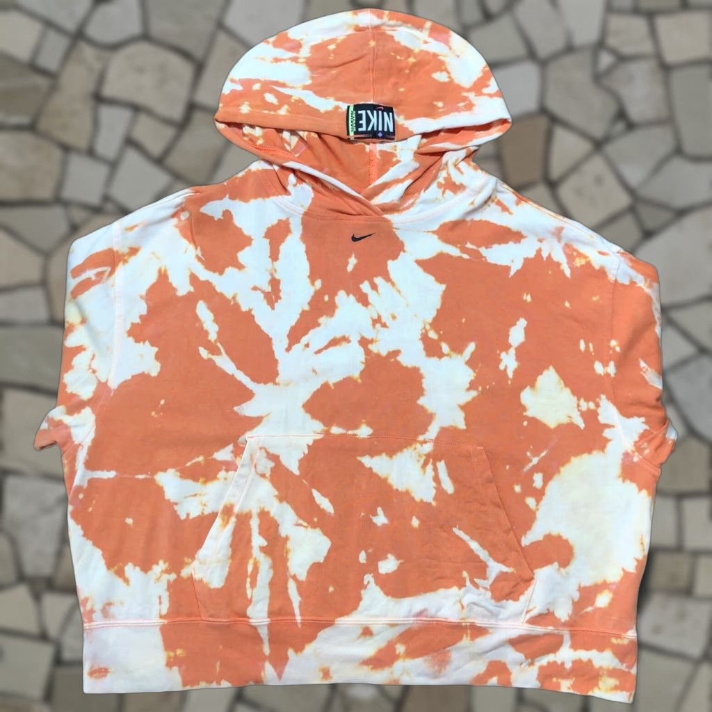 Nike Nike Hoodie Sweatshirt Womens Large Oversized Tie Dye Acid Wash Orange Size L / US 10 / IT 46 - 1 Thumbnail
