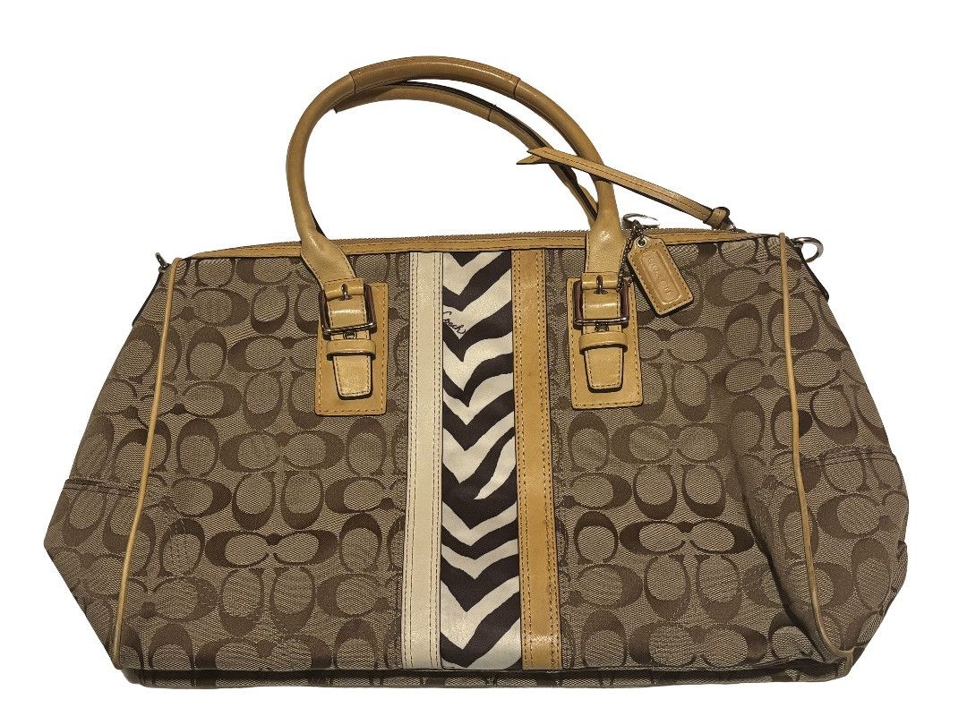 Coach Coach Satchel in Signature Canvas with Zebra Print Accent Size ONE SIZE - 1 Thumbnail
