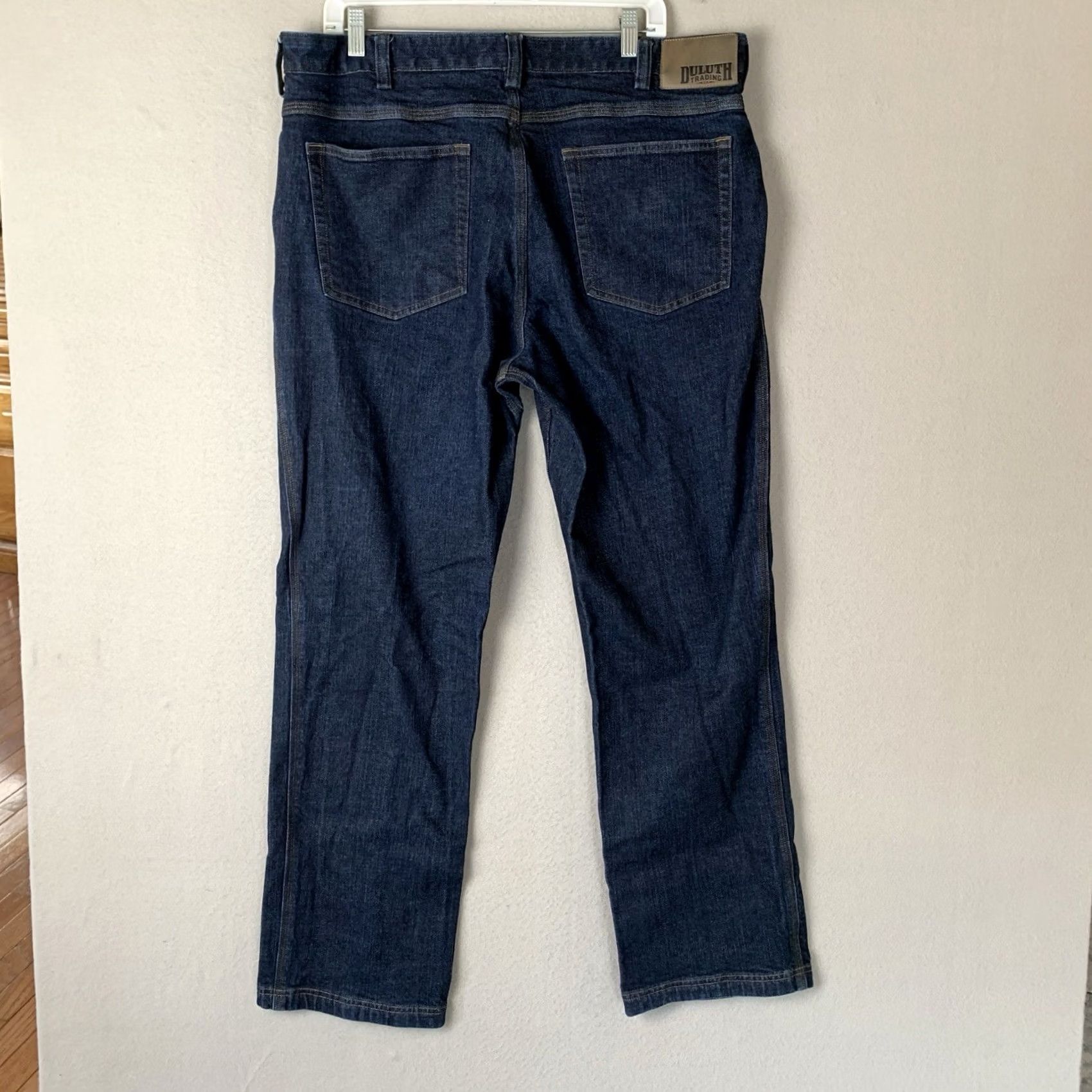 Duluth Trading Company Duluth Trading Co Jeans BallRoom Double Flex Men 38x32 Blue Denim Cotton Blend Regular Straight 5-Pocket Button Zip Vintage No Size US 38 / EU 54 - 2 Thumbnail