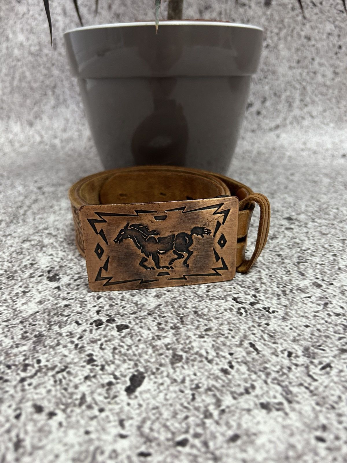 Cowboy Equipment × Hysteric Glamour × Japanese Brand Vintage 90s American Cowboy Bikers Belt Y2K Hype USA Size ONE SIZE - 2 Thumbnail