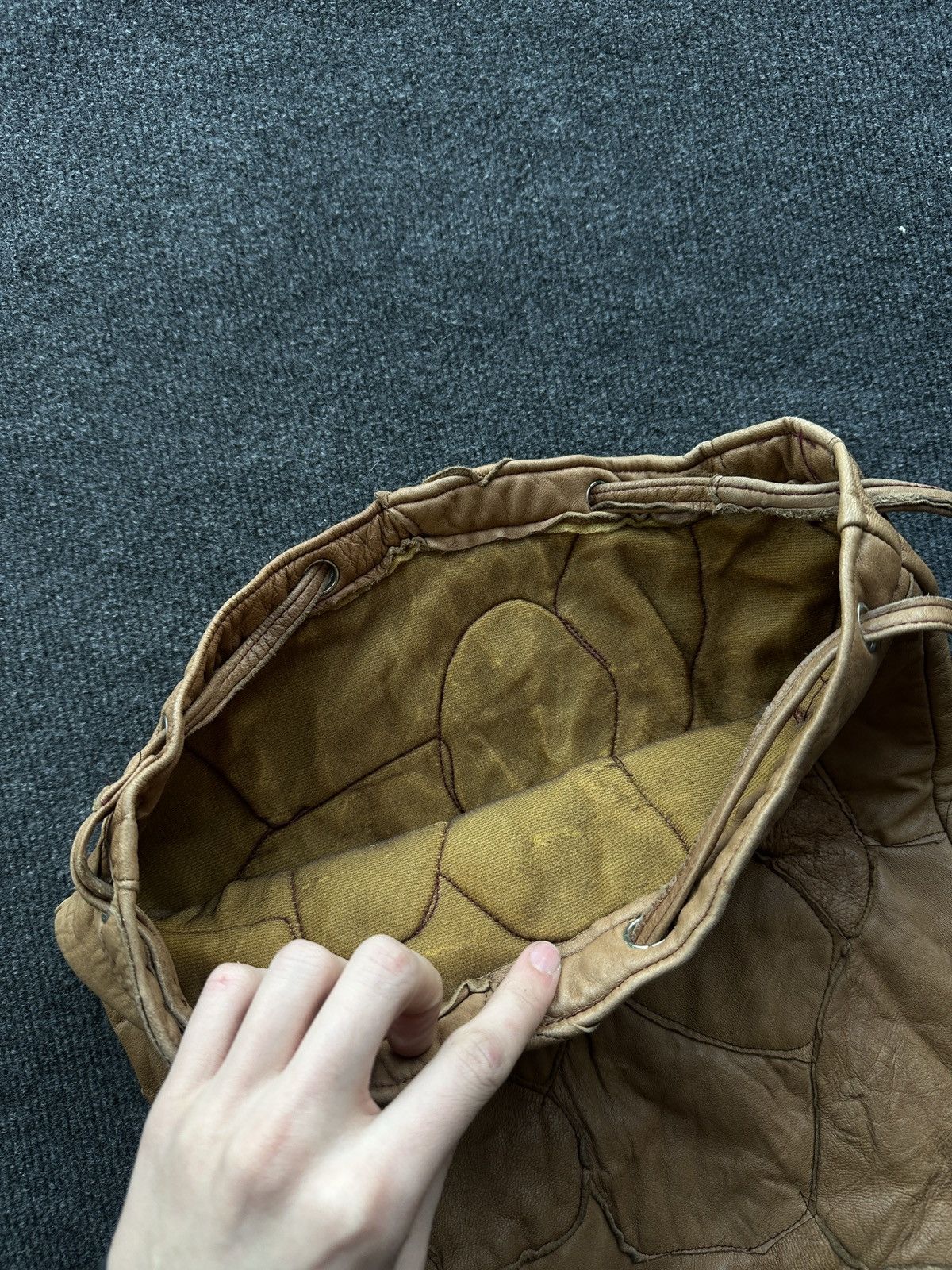 Other 🚨Y2K AVANT-GARDE🚨 LEATHER PATCHWORK Japan style hand bag 90s Size ONE SIZE - 4 Thumbnail
