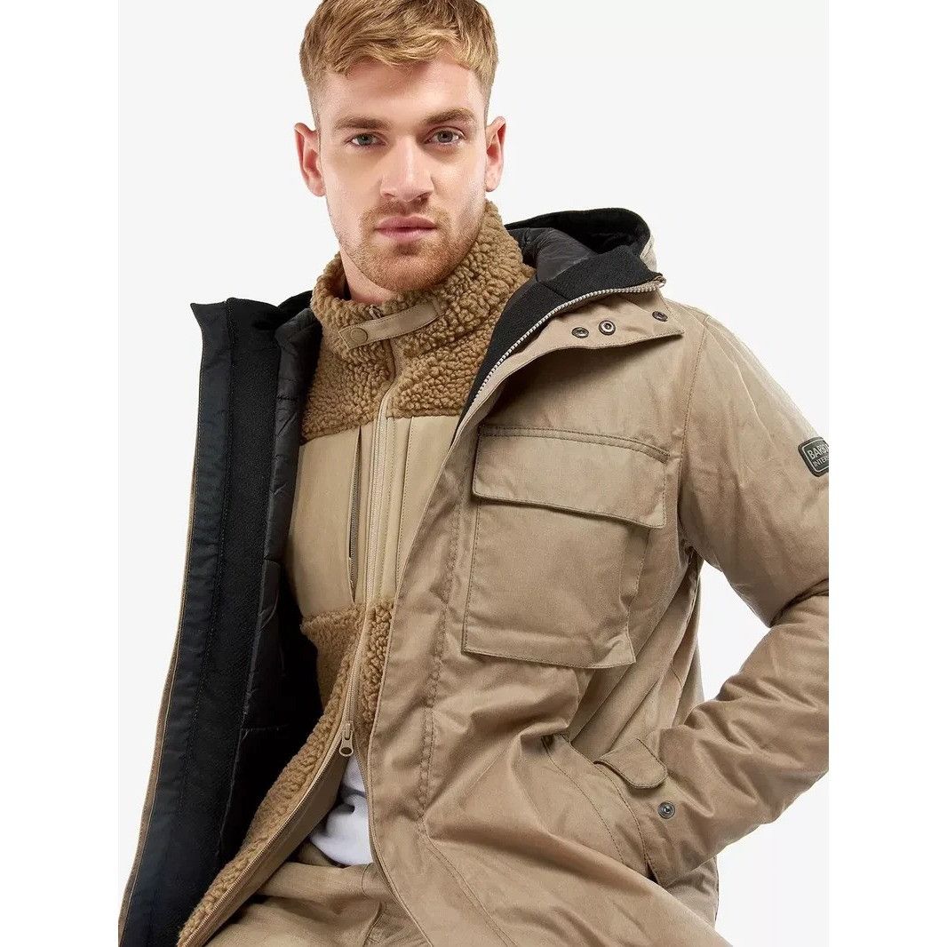 Barbour Barbour Int. Keelman Men's Beige Waxed Insulated Parka Jacke Size US M / EU 48-50 / 2 - 2 Thumbnail