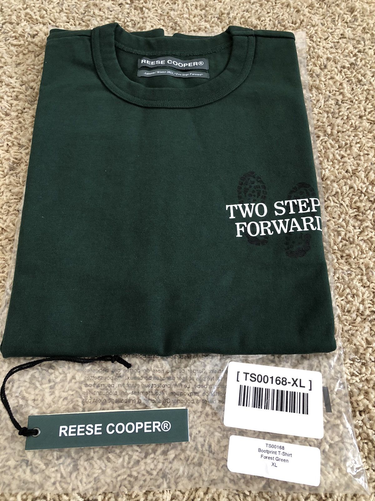 image of Reese Cooper Reece Cooper Bootprint T-Shirt in Green, Men's (Size XL)