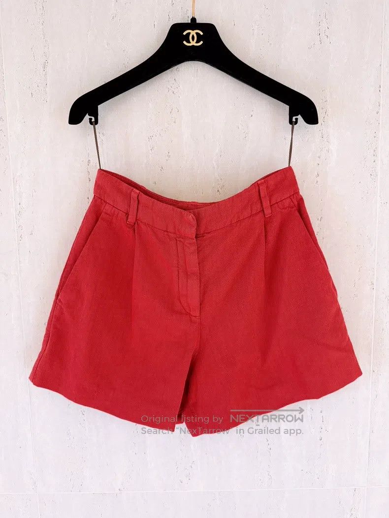 Brunello Cucinelli Brunello Cucinelli Red cotton linen shorts Size 25" / US 0 / IT 36 - 1 Thumbnail