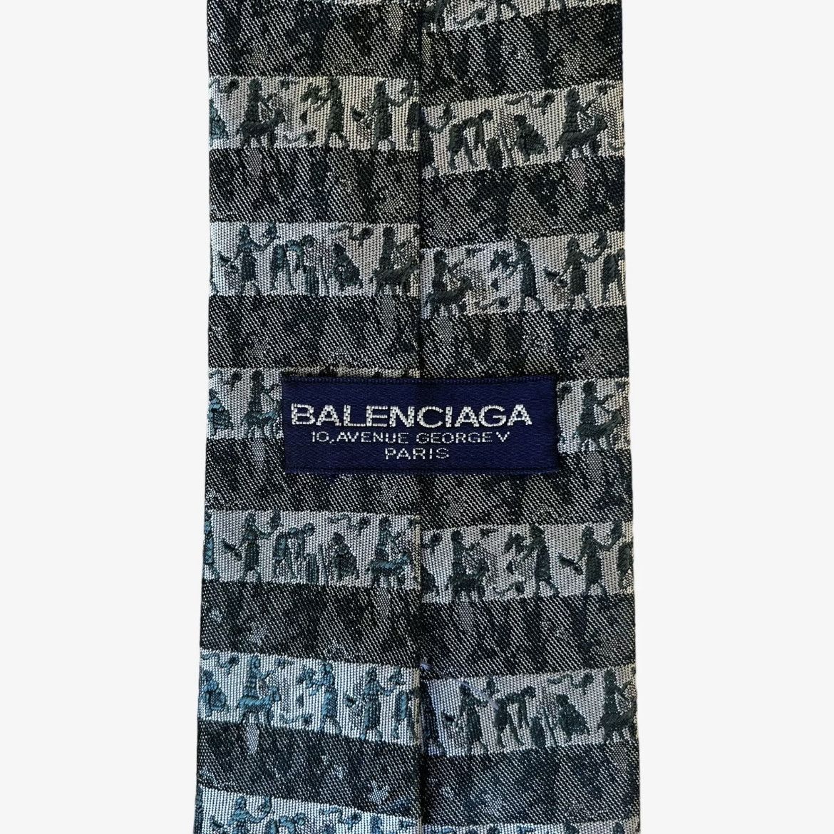 Balenciaga Vintage 90s Balenciaga Egyptian Hieroglyphs Silk Tie Size ONE SIZE - 2 Thumbnail