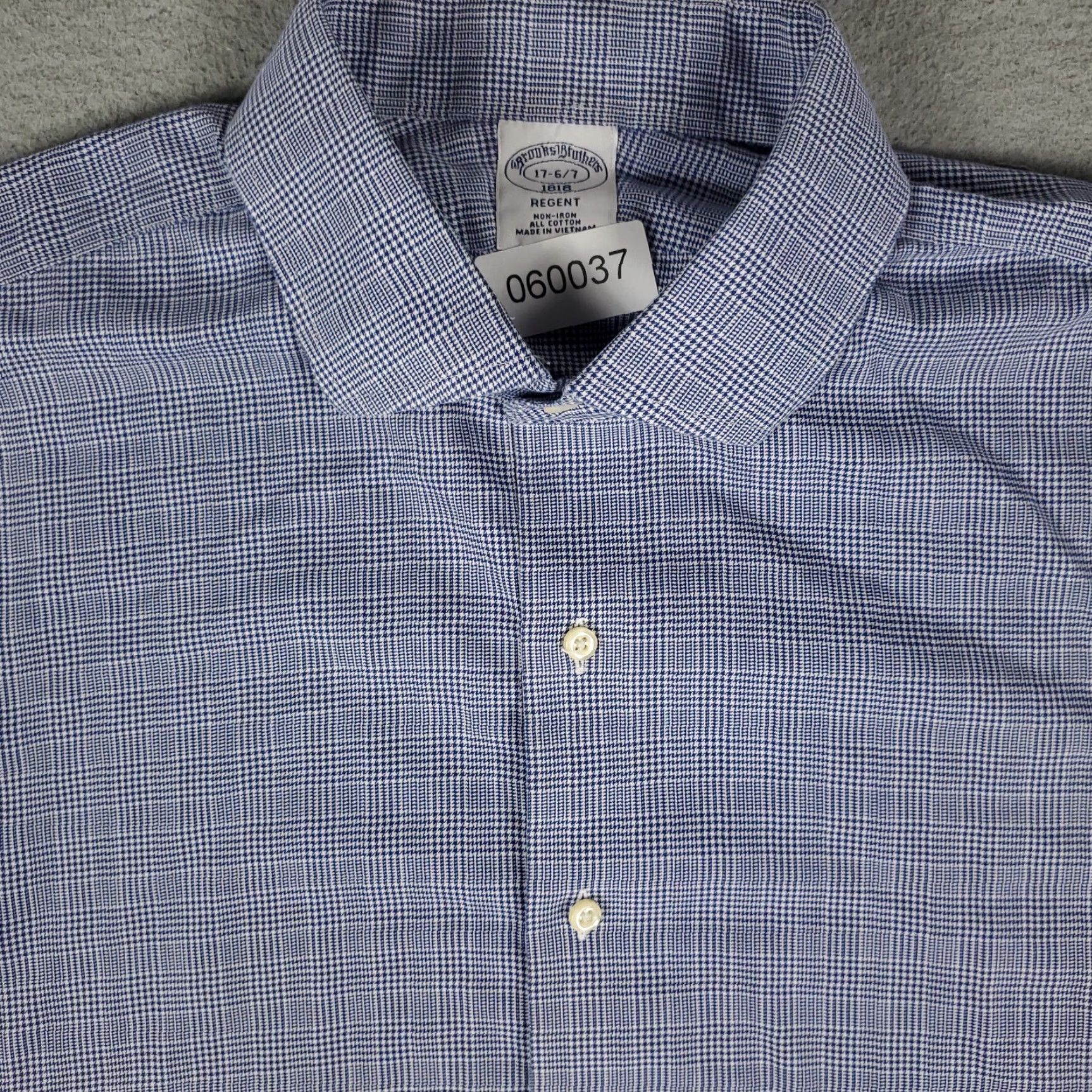 Brooks Brothers Brooks Brothers Dress Shirt Mens 17 Blue Plaid Long Sleeve Button Up Regular Fit Size 46R - 2 Thumbnail