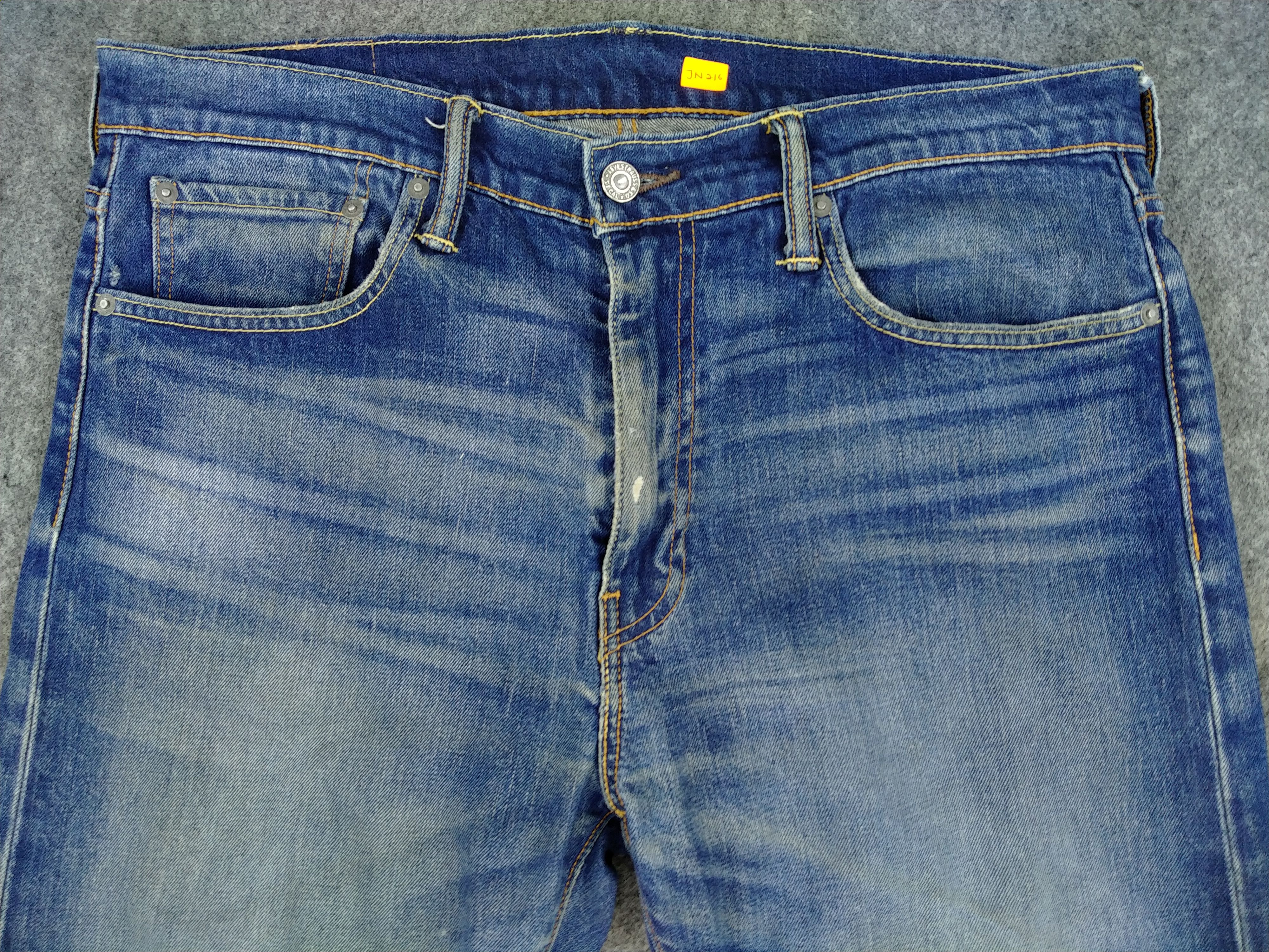 Levi's Blue Distressed Levi's 513 Jeans Denim 35x28.5 -JN216 Size US 35 - 3 Thumbnail