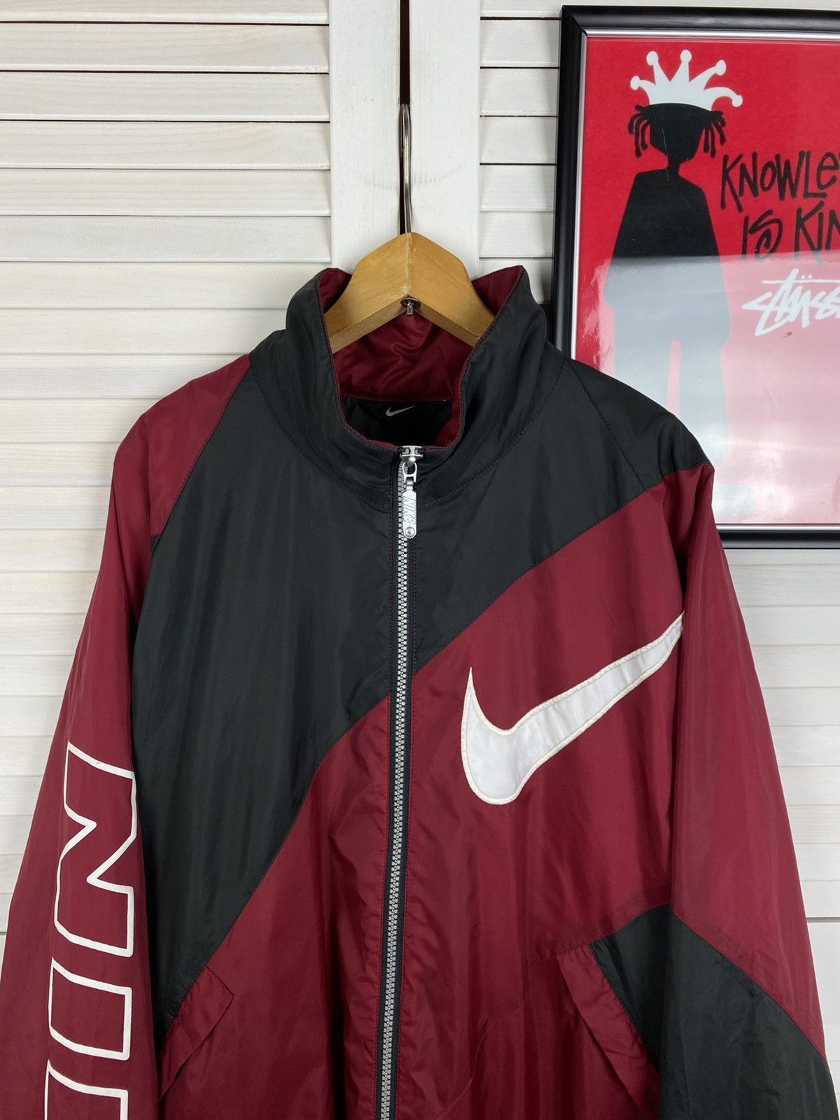 Nike Vintage 90s Zip Up Jacket Olympic Windbreaker Swoosh Nylon Size US M / EU 48-50 / 2 - 2 Thumbnail