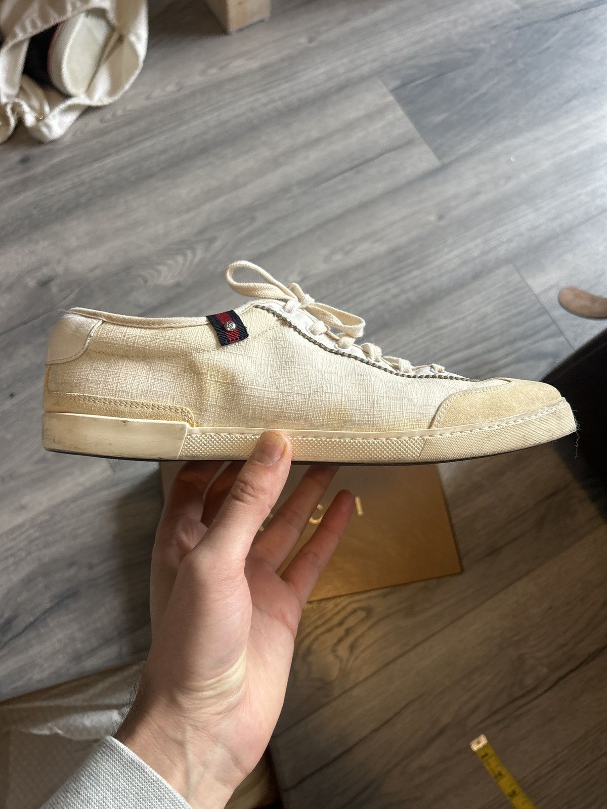 Gucci Gucci Off-White Monogram Low-Top Sneakers - Size 9 G Size US 9 / EU 42 - 17 Thumbnail