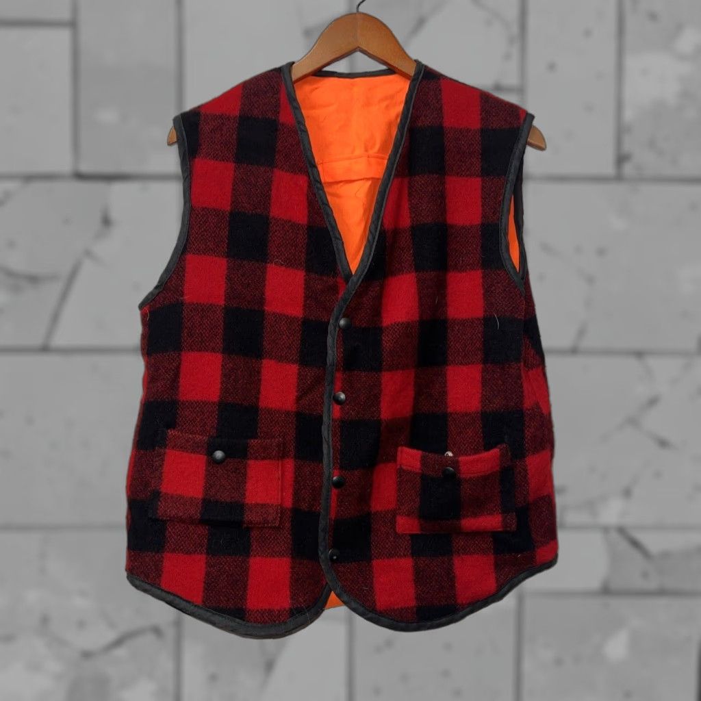 Vintage VINTAGE Zerowear Red Plaid Wool Vest Snap Button Men’s Size M Size US M / EU 48-50 / 2 - 1 Thumbnail