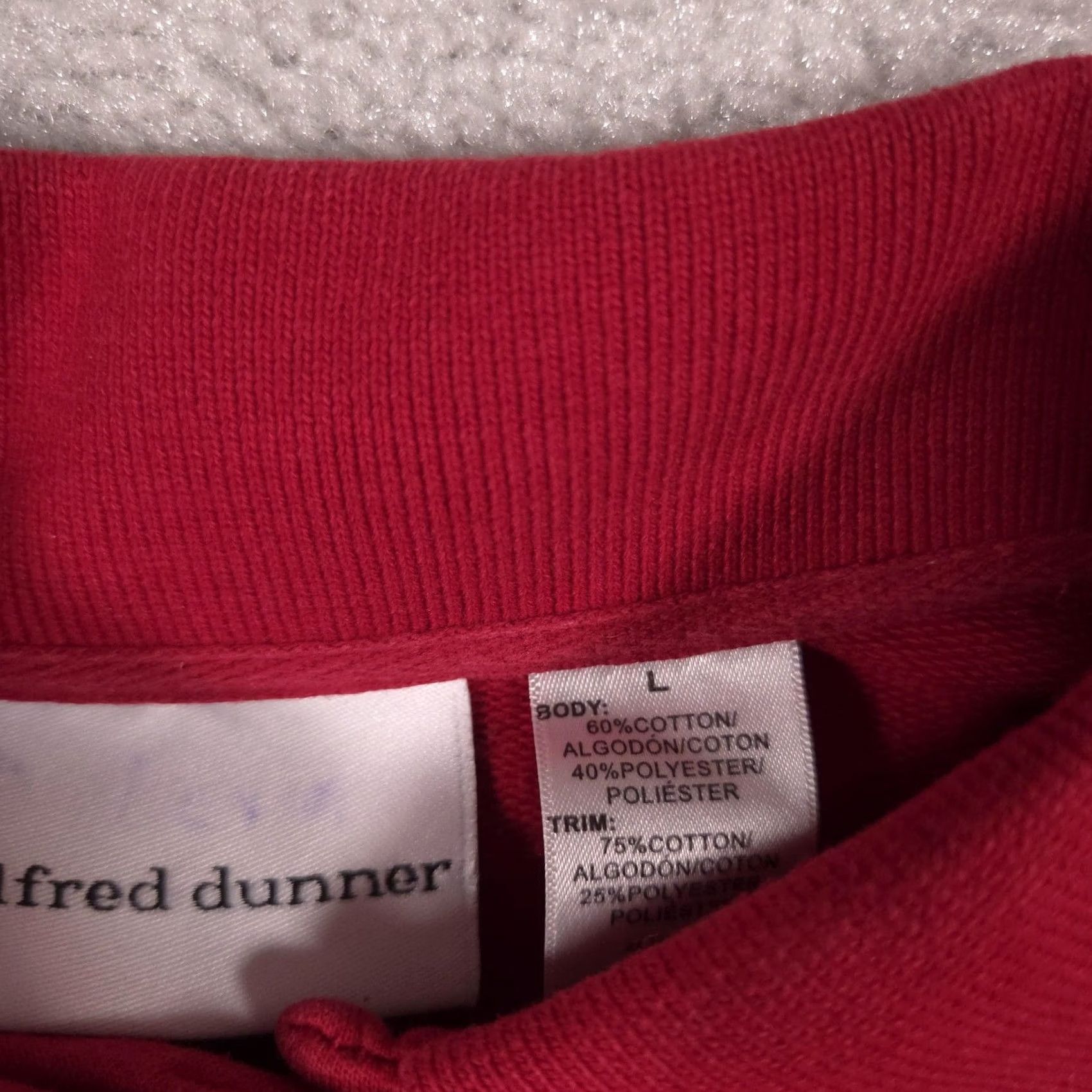 Vintage Alfred Dunner Sweater Womens Large Red Collared Floral Embroidered Knit Pullover Size L / US 10 / IT 46 - 6 Thumbnail