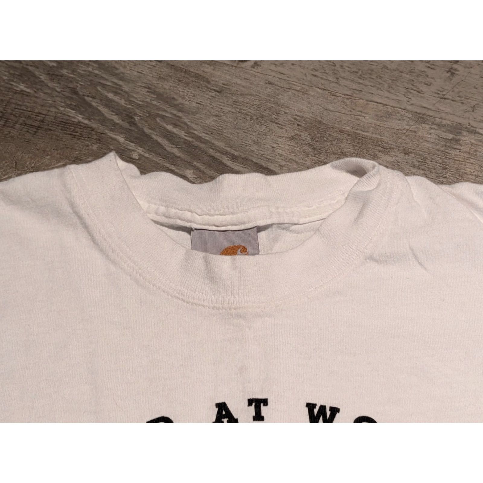 Vintage VINTAGE Carhartt Workwear T-Shirt Shirt XL White Graphic Tee Men - Hard At Work - Crew Neck - Short Sleeve - Cotton Blend - Loose Fit Size US XL / EU 56 / 4 - 5 Thumbnail