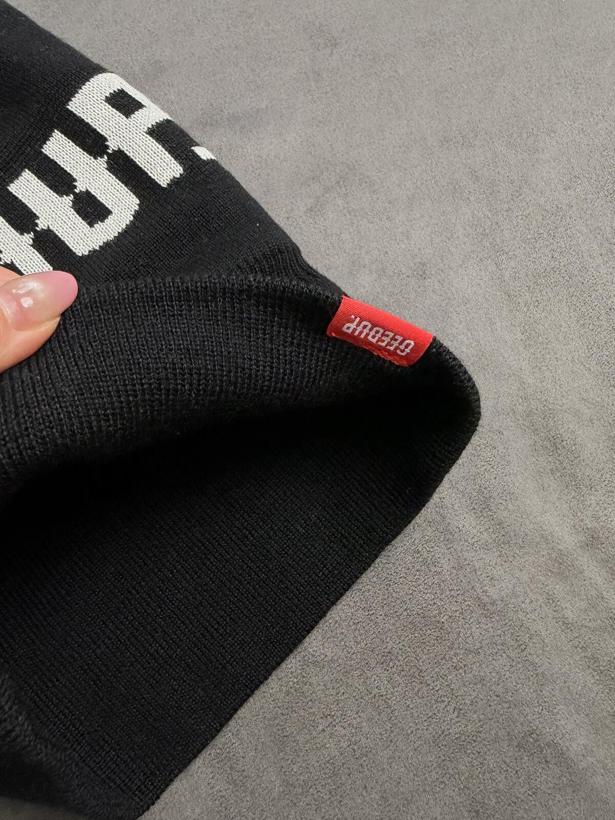 Japanese Brand Y2k Drill Geedup Logo Balaclava Black Ski Mask Size ONE SIZE - 4 Thumbnail