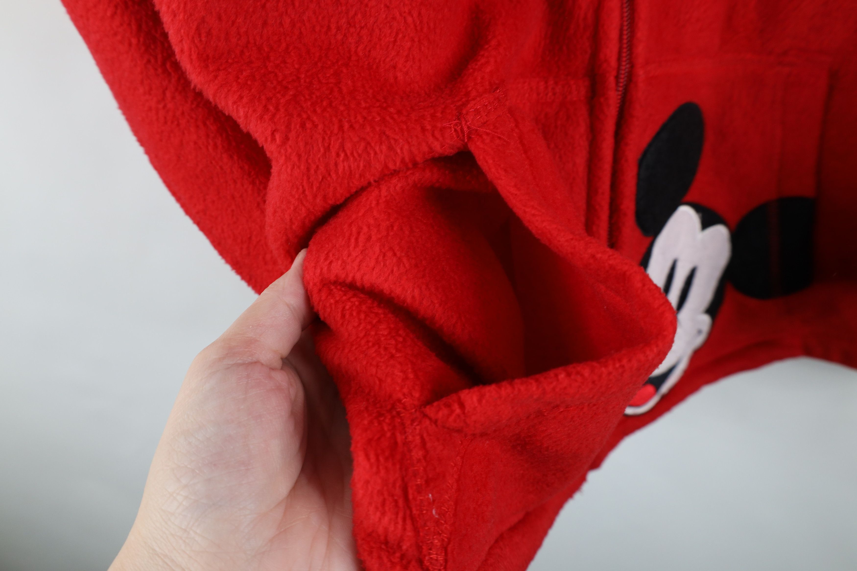 Disney Vintage Y2K Disney Mickey Mouse Full Zip Fleece Hoodie Red Size 3XL / US 20-22 - 8 Thumbnail