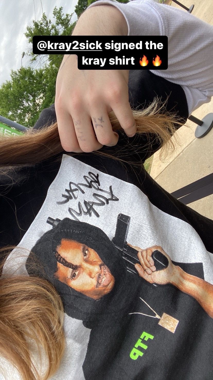 image of Fuck The Population x Goth&money Black Kray Ftp (Signed By Kray), Men's (Size Medium)