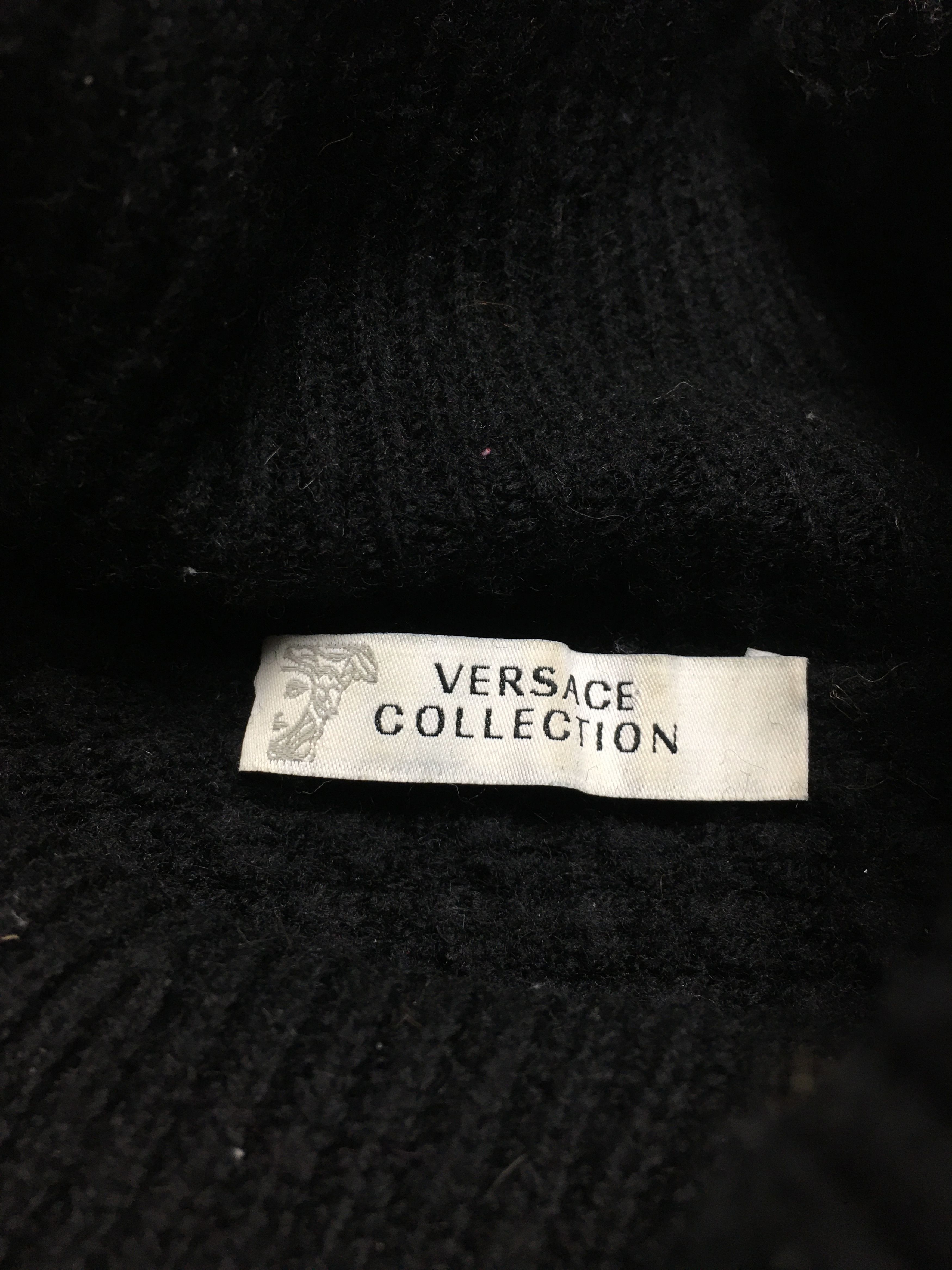 Versace Versace Collection Black Knit Turtleneck Sweater Size M / US 6-8 / IT 42-44 - 9 Thumbnail