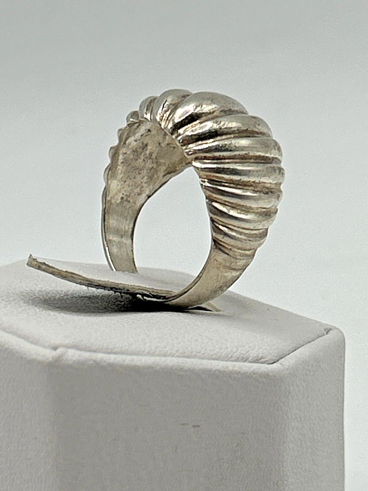 Sterling Silver 925 Vintage Sterling Silver Ring Size 6.75 Brutalist Modern Size ONE SIZE - 6 Thumbnail