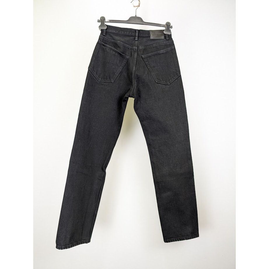 Balenciaga o1rshd1 Japanese Heavy Denim Pants in Pitch Black Size US 31 - 10 Thumbnail