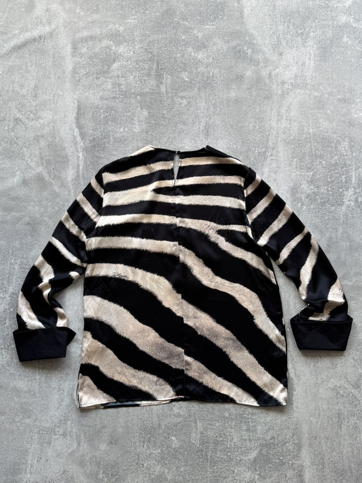 Just Cavalli Roberto Cavalli Zebra Silk Blouse Size M / US 6-8 / IT 42-44 - 7 Thumbnail