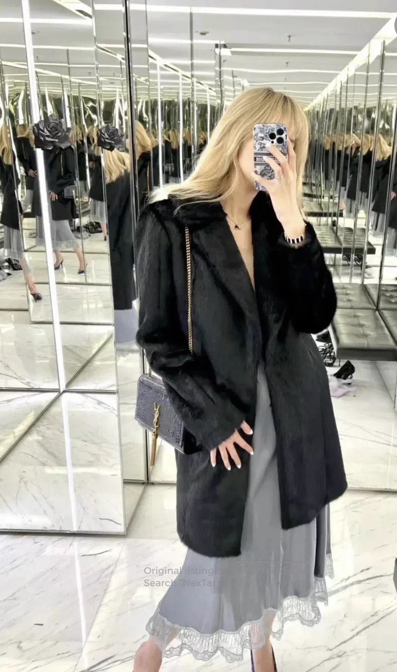 Saint Laurent Paris Saint Laurent Paris Black eco-fur coat Size S / US 4 / IT 40 - 9 Thumbnail