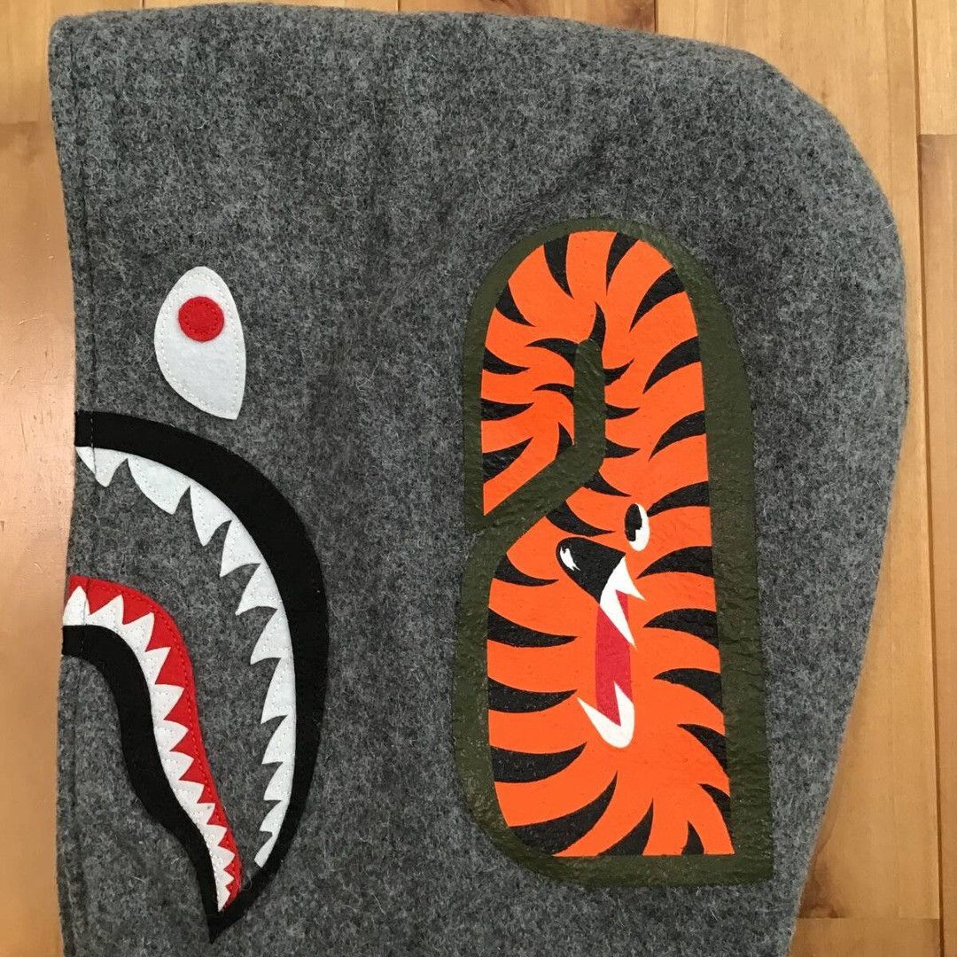 Bape BAPE Melton wool SHARK HOODIE VARSITY JACKET a bathing ape Size US S / EU 44-46 / 1 - 5 Thumbnail