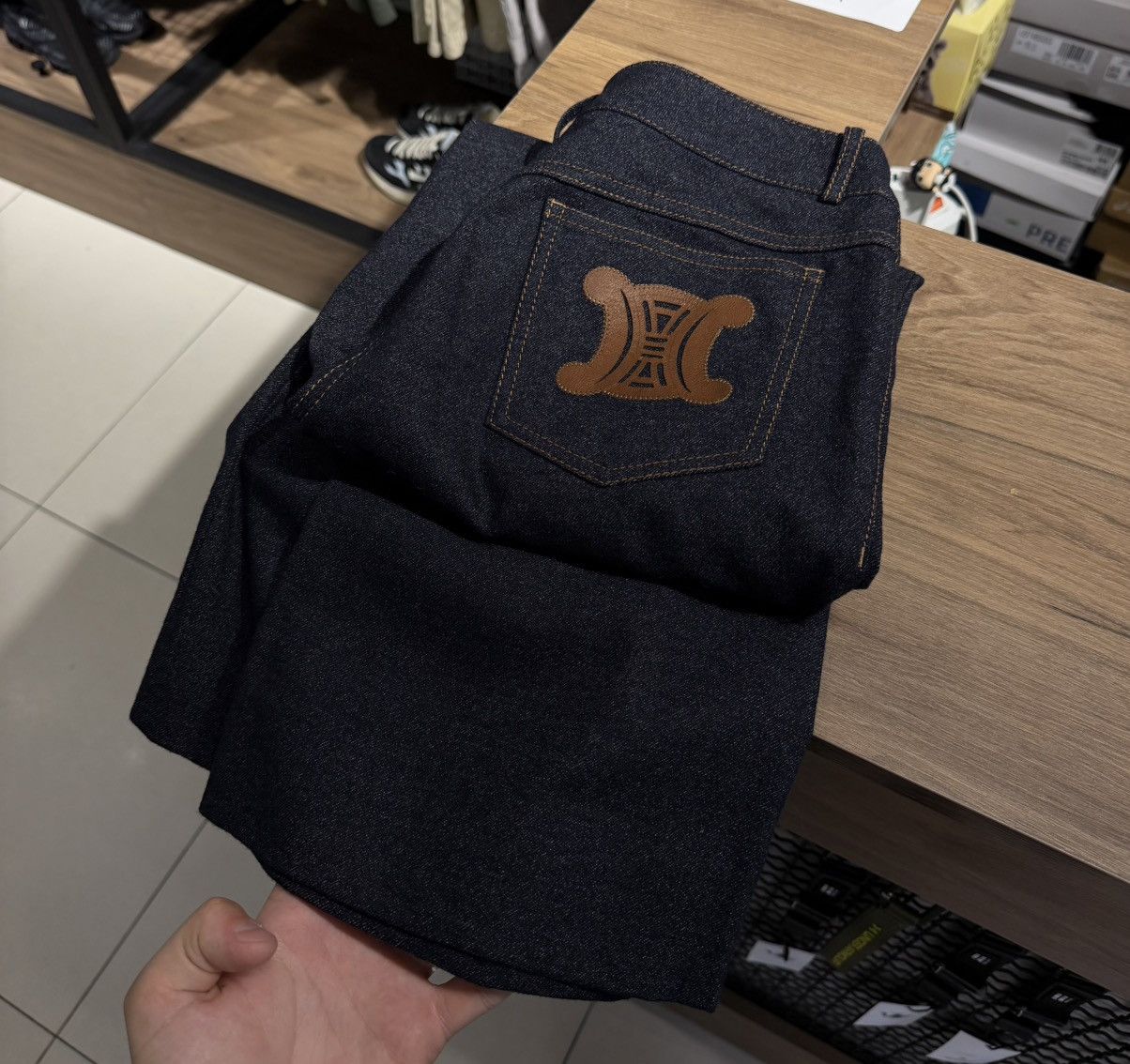 Celine CELINE triomphe Back logo wool flare croped pants vintage Size 28" / US 6 / IT 42 - 20 Thumbnail