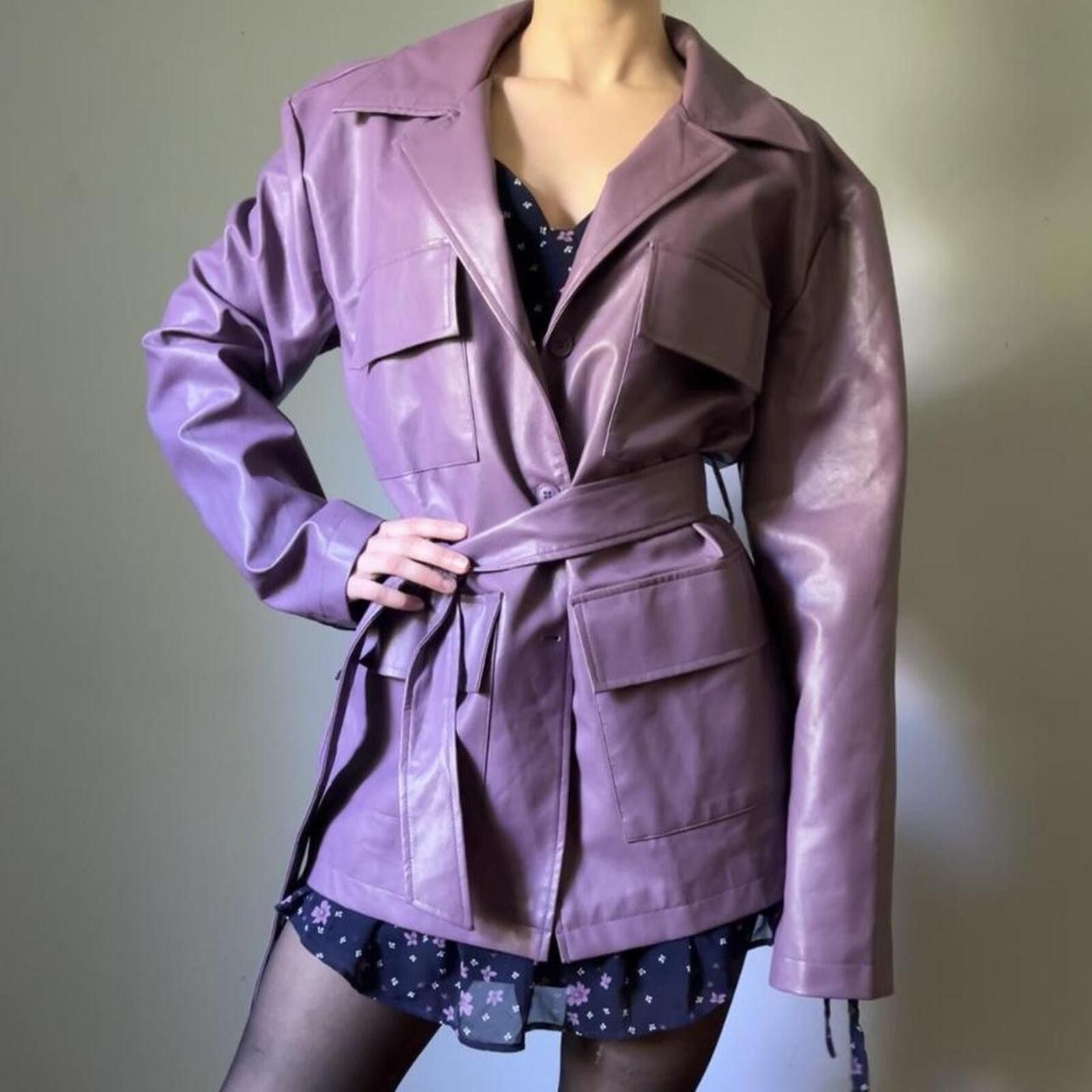 Other Bailey Rose faux leather belted trench coat Size S / US 4 / IT 40 - 1 Thumbnail