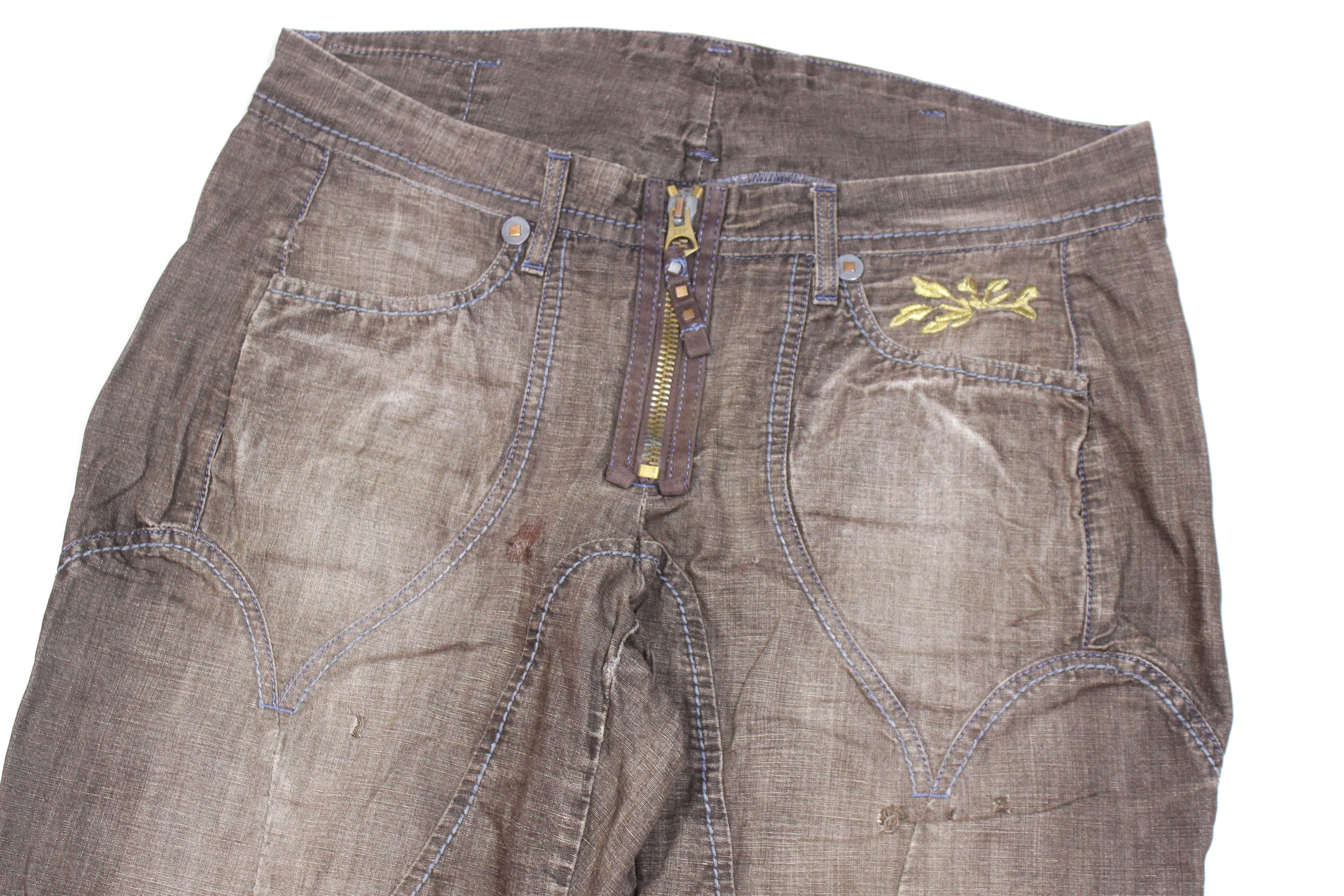 Marithe + Francois Girbaud 90S Cargo Zip Twisted Cropped Pants Vintage Size US 30 / EU 46 - 3 Thumbnail