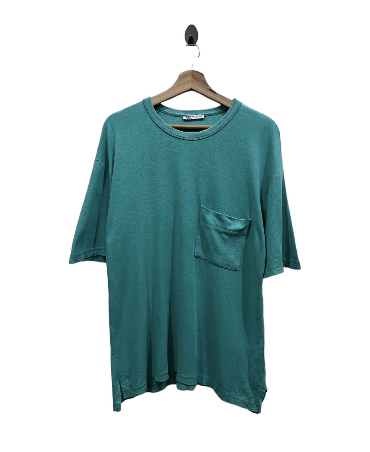 image of Zara Plain Single Pocket Shirt in Mix, Men's (Size Large)