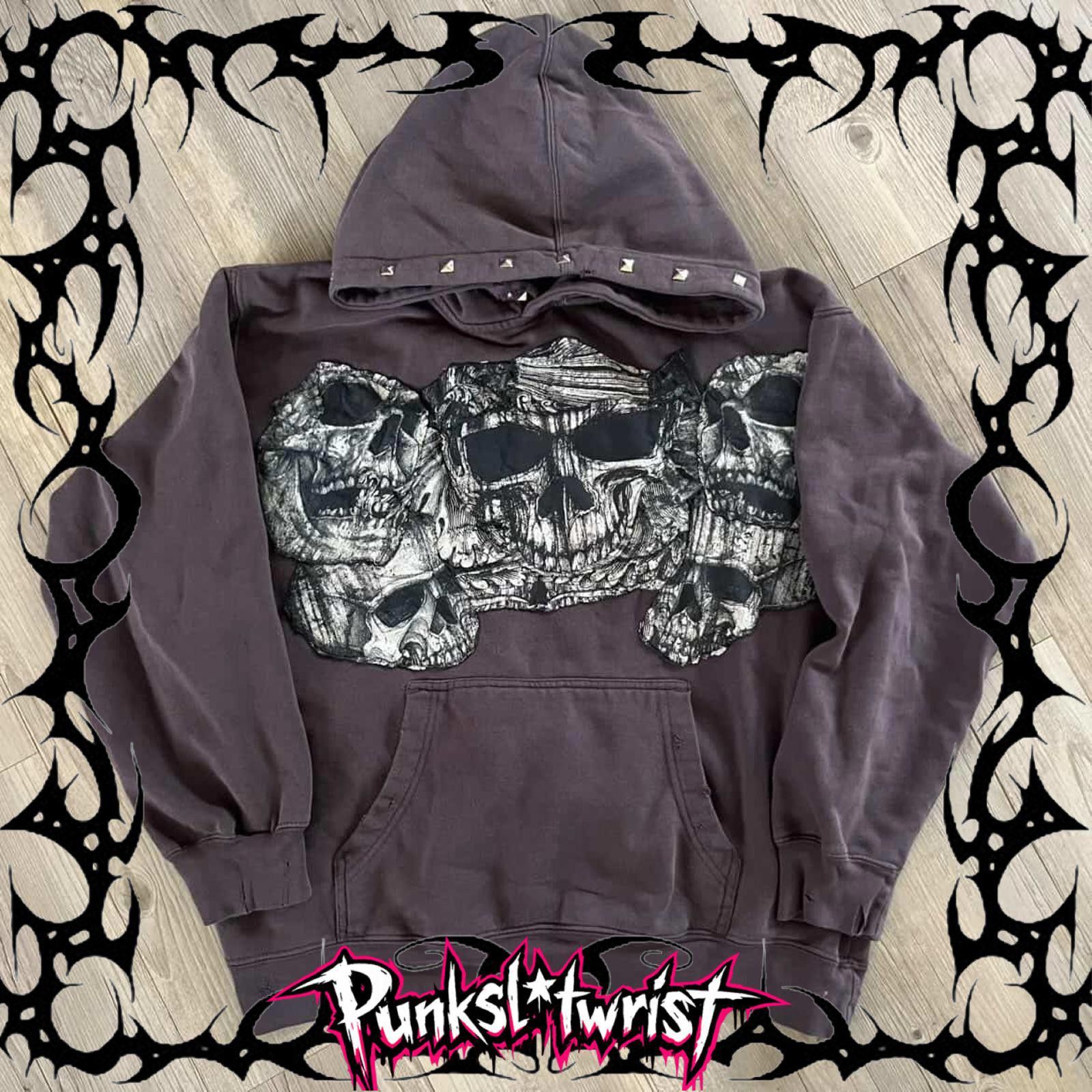 Other Custom skull hoodie with studded hood Size US M / EU 48-50 / 2 - 1 Thumbnail