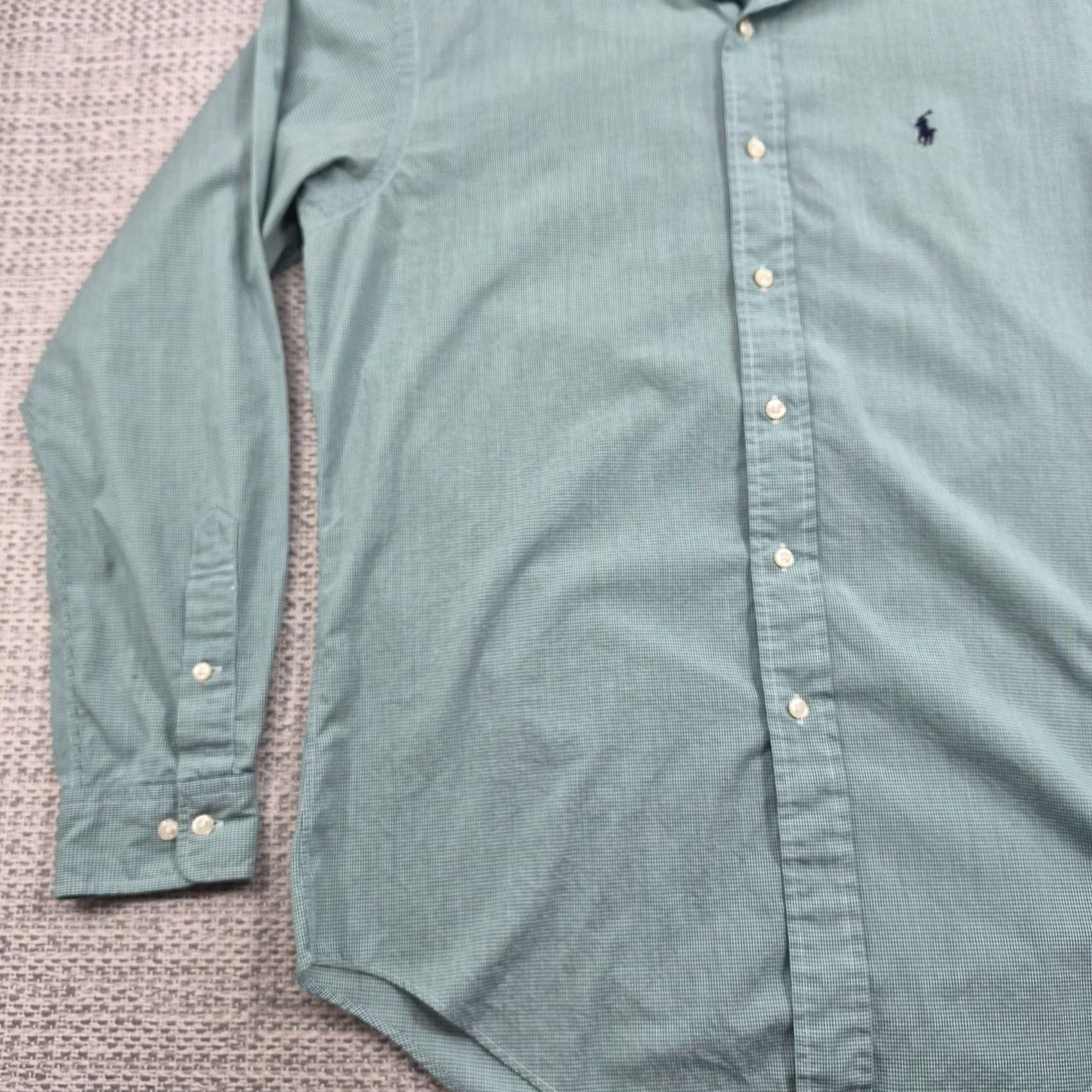 Ralph Lauren Ralph Lauren Button Up Shirt Mens 15.5 34/35 Green Yarmouth Classic Fit Dress Shirt Mens Regular Long Sleeve Button-Down Collar Logo Ginghamside Size 42R - 3 Thumbnail