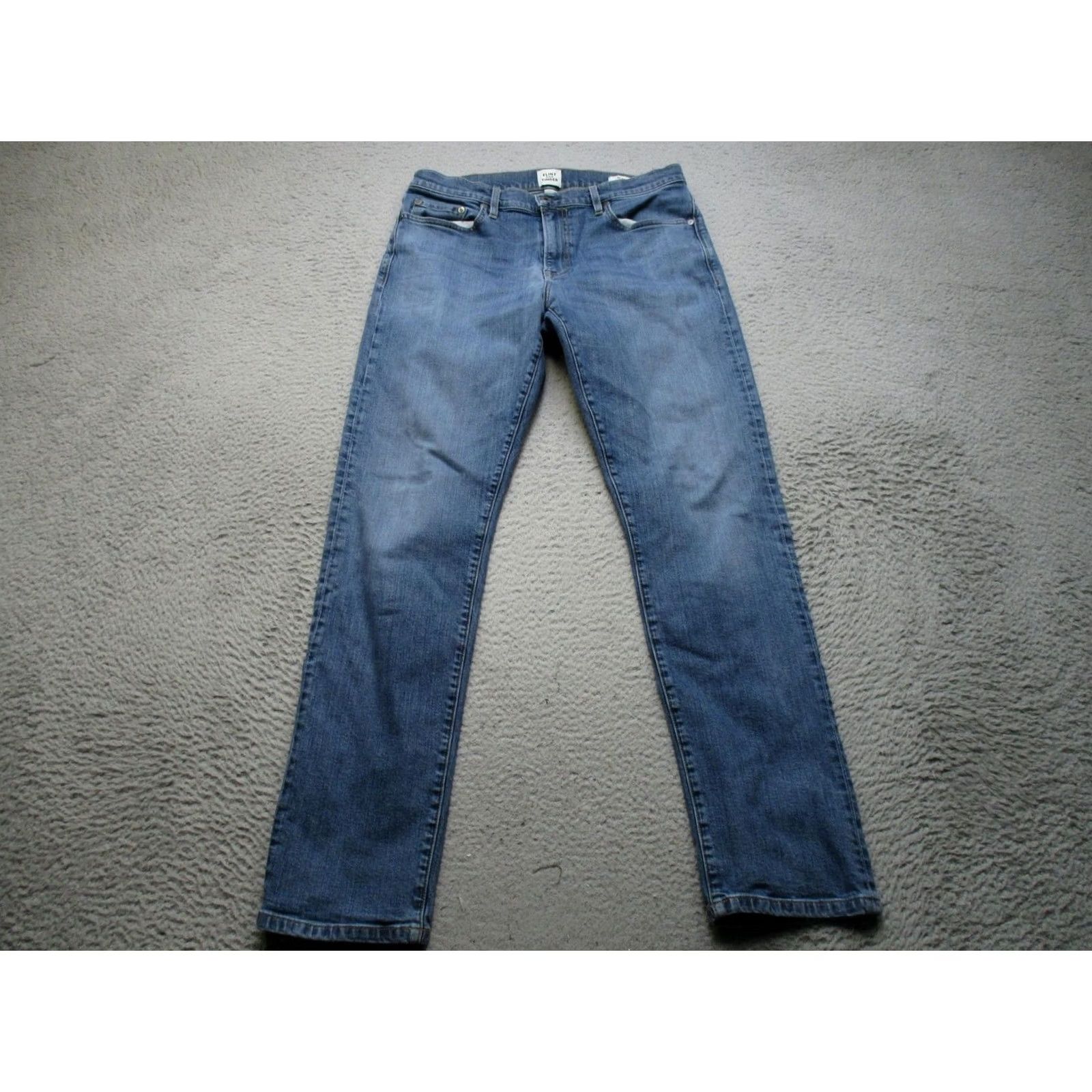 Flint And Tinder Flint and Tinder Jeans Mens 33x32 Blue Medium Wash Slim Straight Stretch Denim Shirt? Size US 33 - 2 Thumbnail