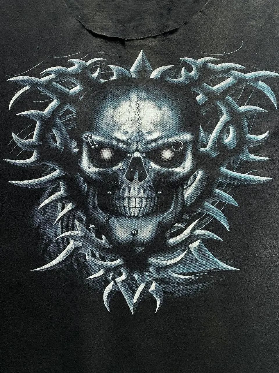 Band Tees VINTAGE 90s SKULL METAL TRIBAL FADED SLEEVELESS TEE TANK TOP Size US L / EU 52-54 / 3 - 4 Thumbnail