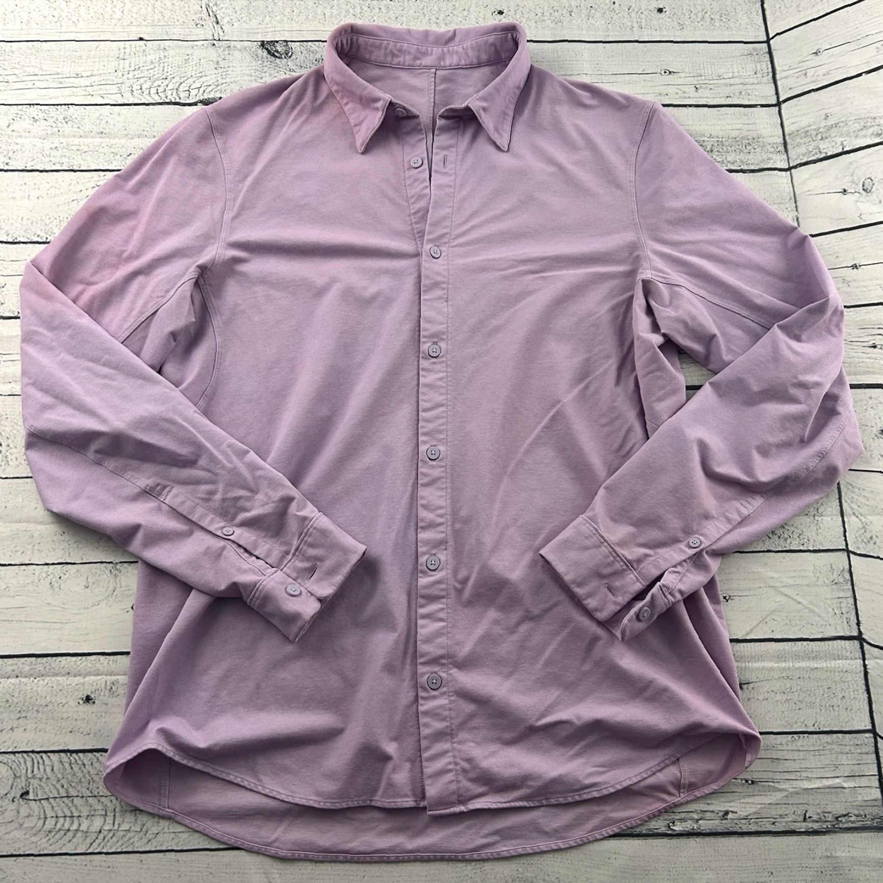 Lululemon Lululemon Long Sleeve Button Front Shirt Men's Large Purple Pink Size US L / EU 52-54 / 3 - 2 Thumbnail