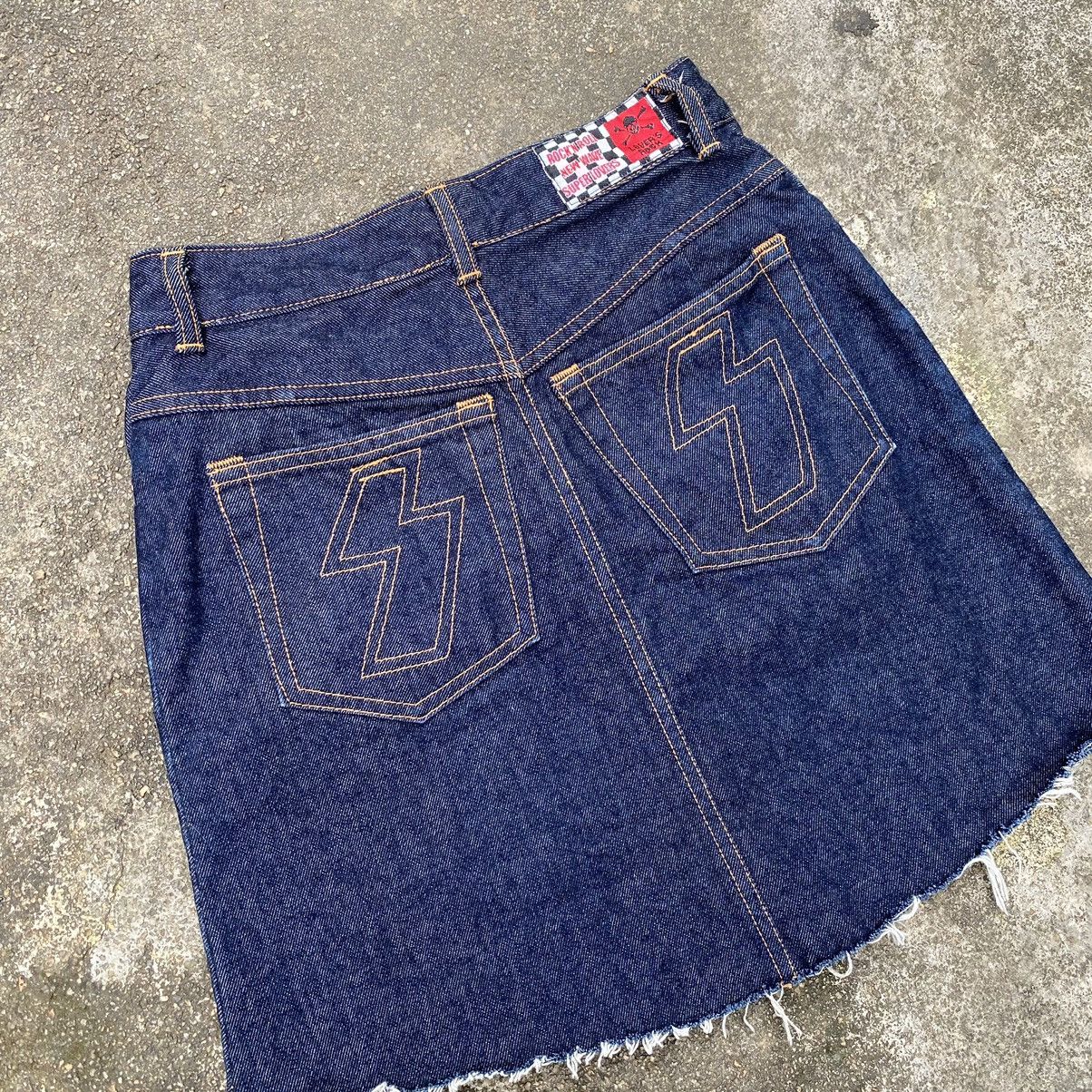 Japanese Brand × Seditionaries × Vintage Super Lovers Rock’n Roll New Wave Denim Skirt Super Lovers Size 25" / US 0 / IT 36 - 4 Thumbnail