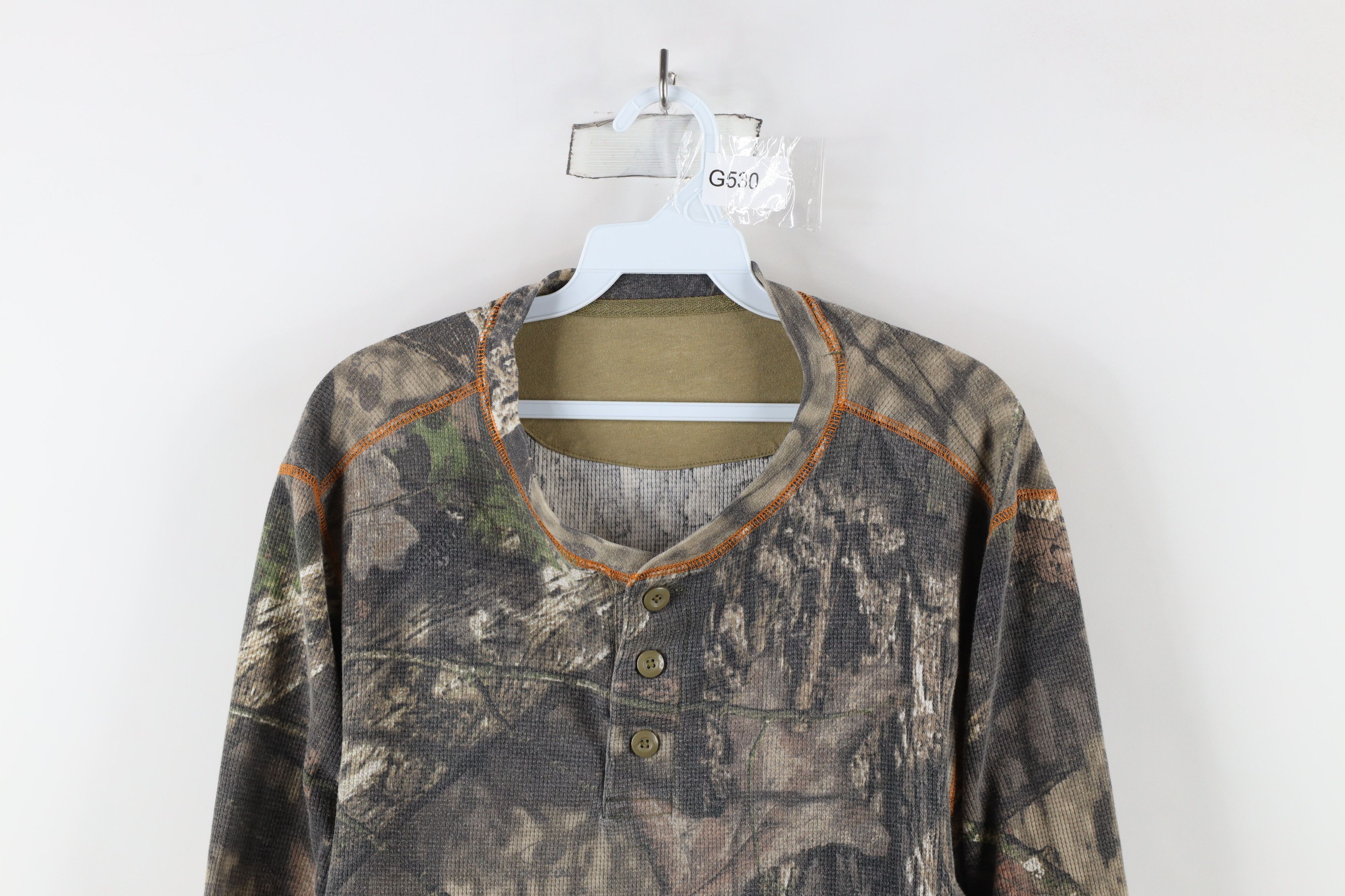 Vintage Vintage Streetwear Camouflage Thermal Waffle Knit T-Shirt Size US M / EU 48-50 / 2 - 2 Thumbnail