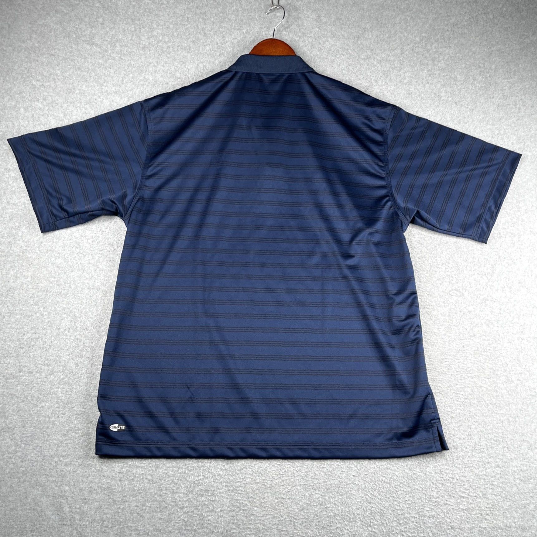 Adidas Adidas NBA Embroidered Logo Polo Shirt Mens XL Navy Black Striped Lightweight Size US XL / EU 56 / 4 - 7 Thumbnail