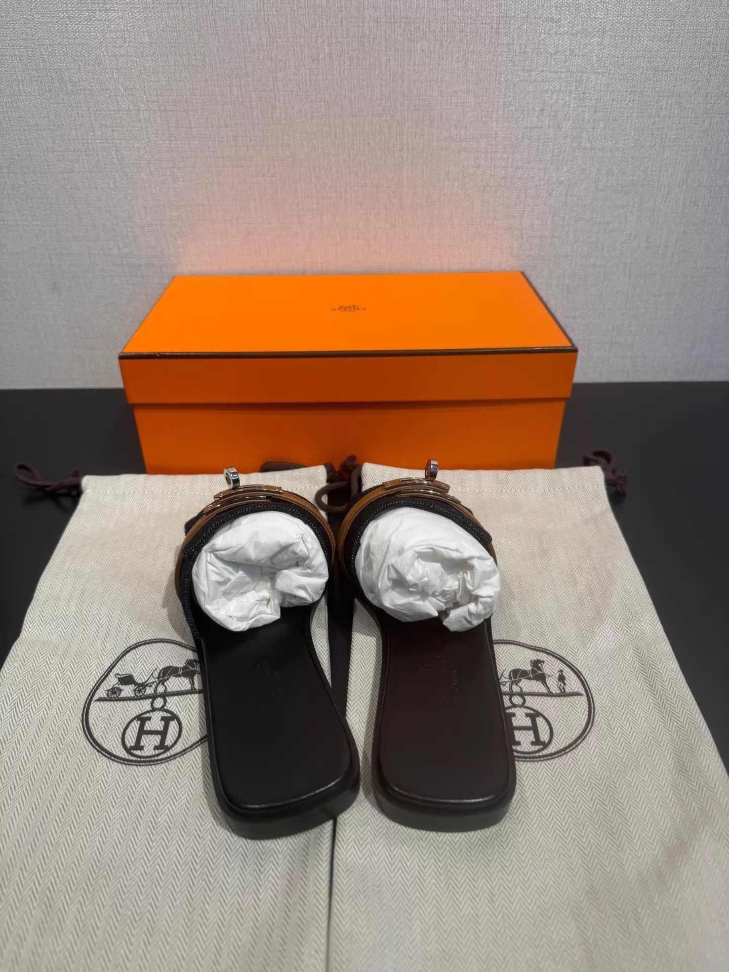 Hermes Hermès Gabriel Kelly Denim Wmns Slippers 35 New Size US 4.5 / IT 34.5 - 5 Thumbnail