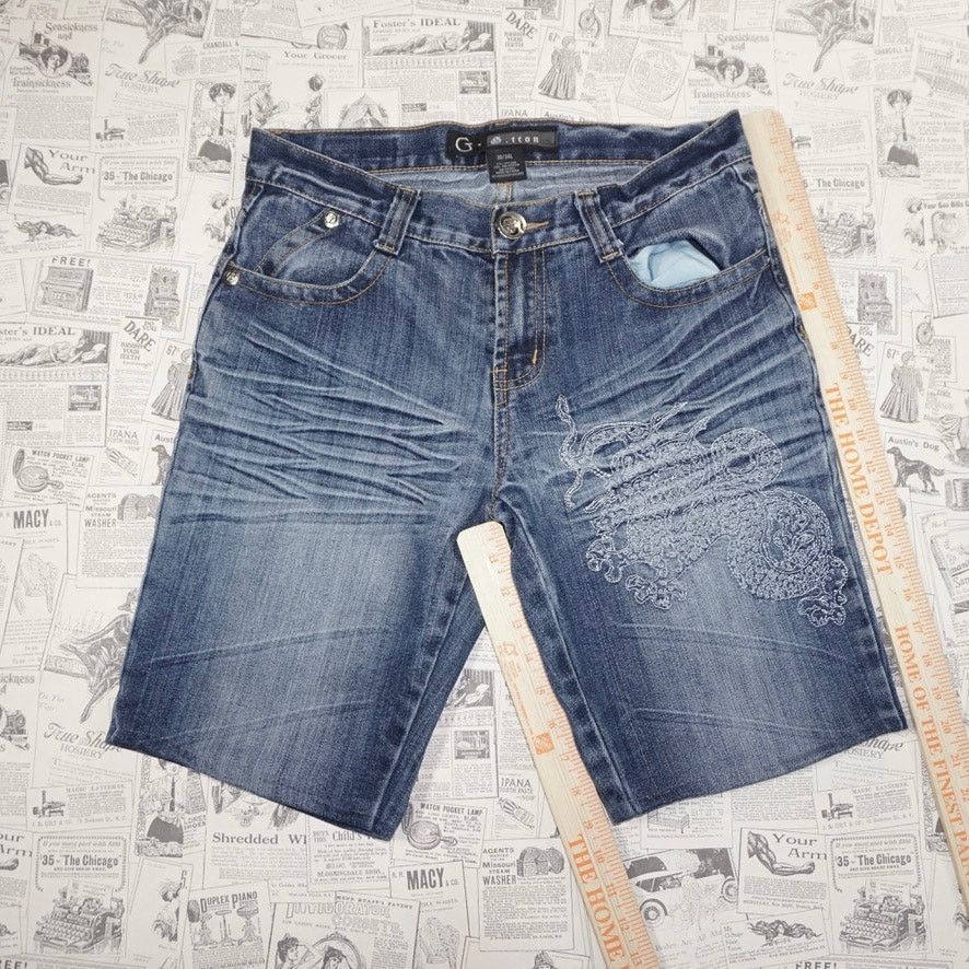 Vintage 30 - Vintage / Y2K G. tton dragon embroider 00s denim kprts Size US 30 / EU 46 - 5 Thumbnail