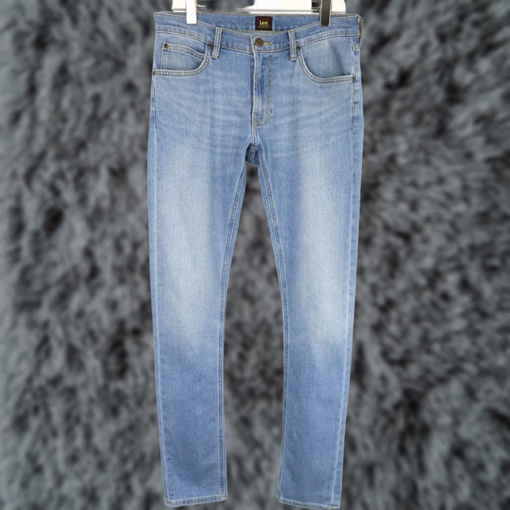 Lee Lee Luke Jeans Men's Light Blue Denim W32/L34 Stretched Zip Fly Faded Whiskers Size US 32 / EU 48 - 1 Thumbnail