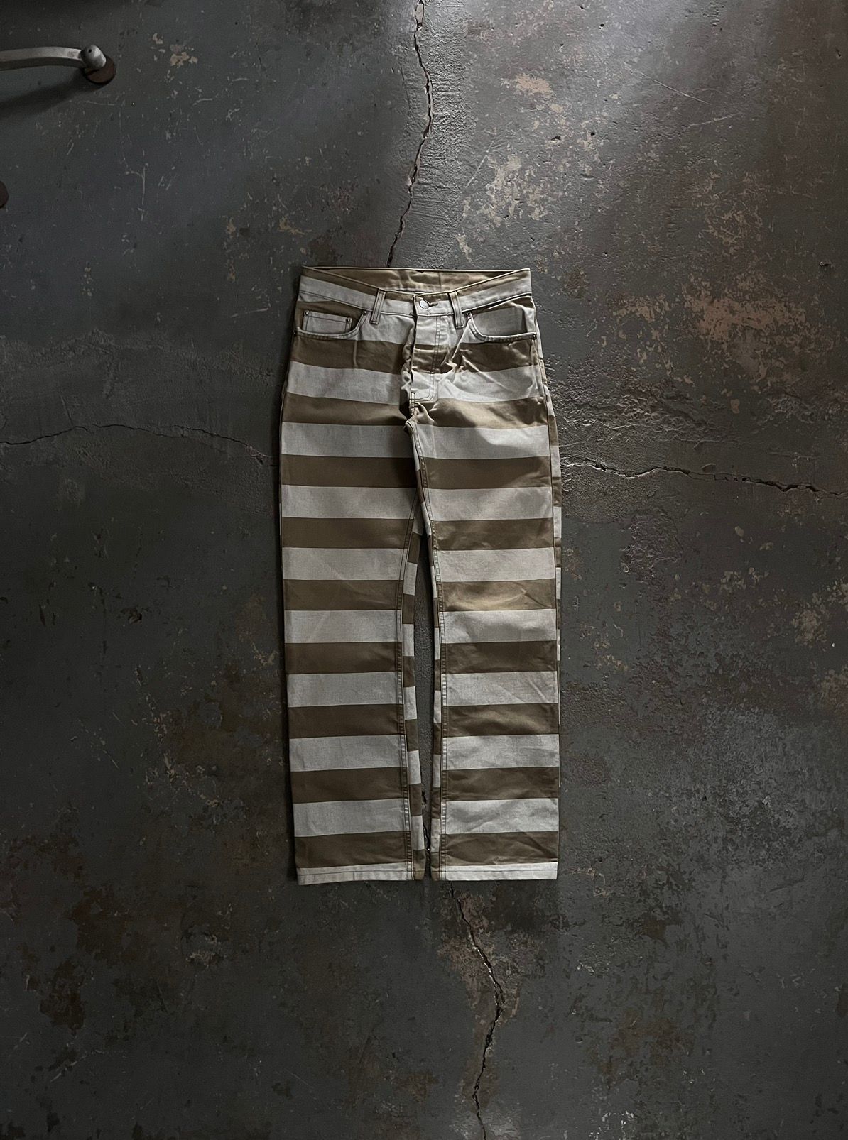 Pre-owned Helmut Lang Ss99 Prisoner Jeans In White/khaki