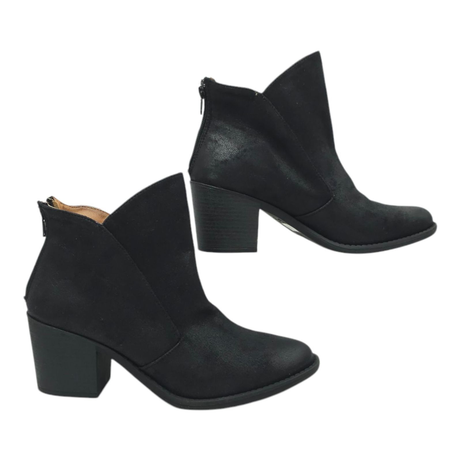 Other Qupid Ankle Boot Women Size 9 Chunky Block Heel Faux Suede Size US 9 / IT 39 - 2 Thumbnail
